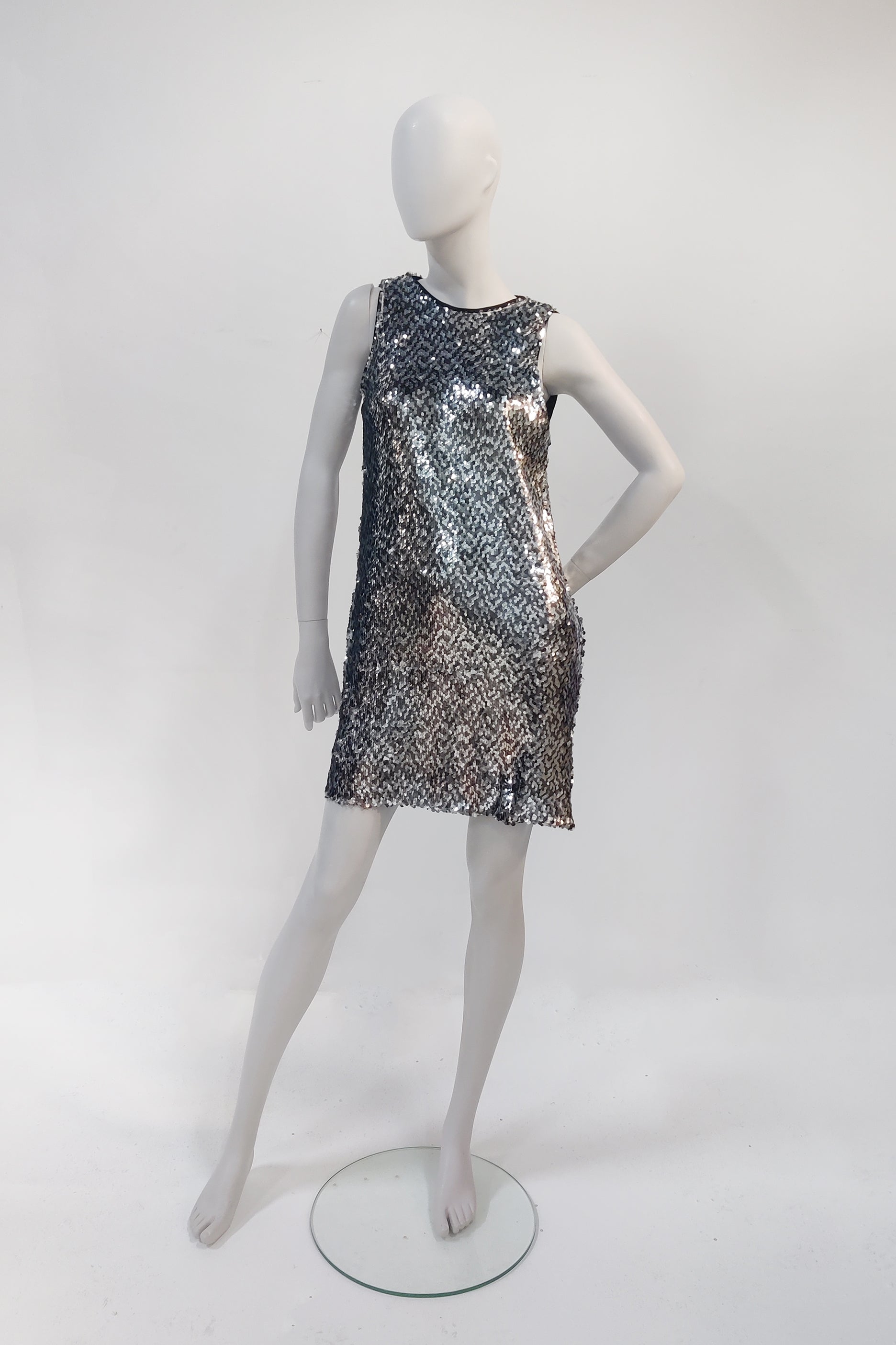 Silver Sequin Shift Dress (small)
