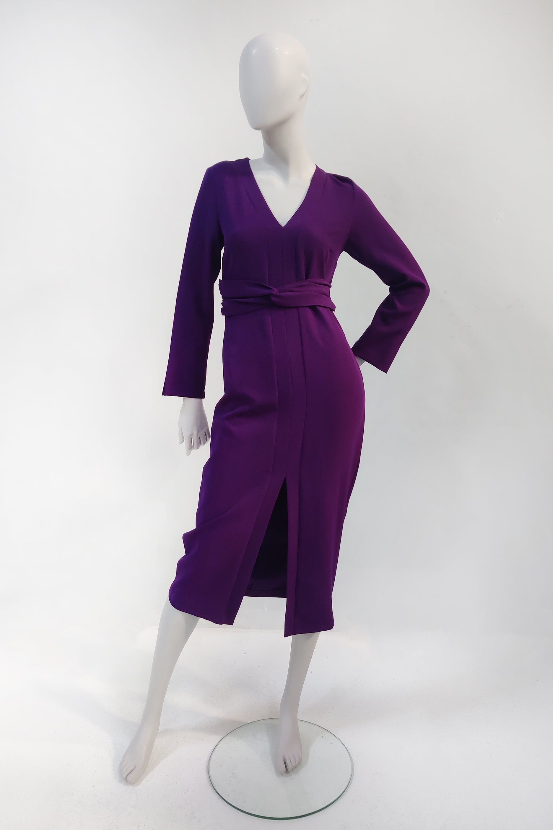 Purple Long-Sleeved Shift Dress