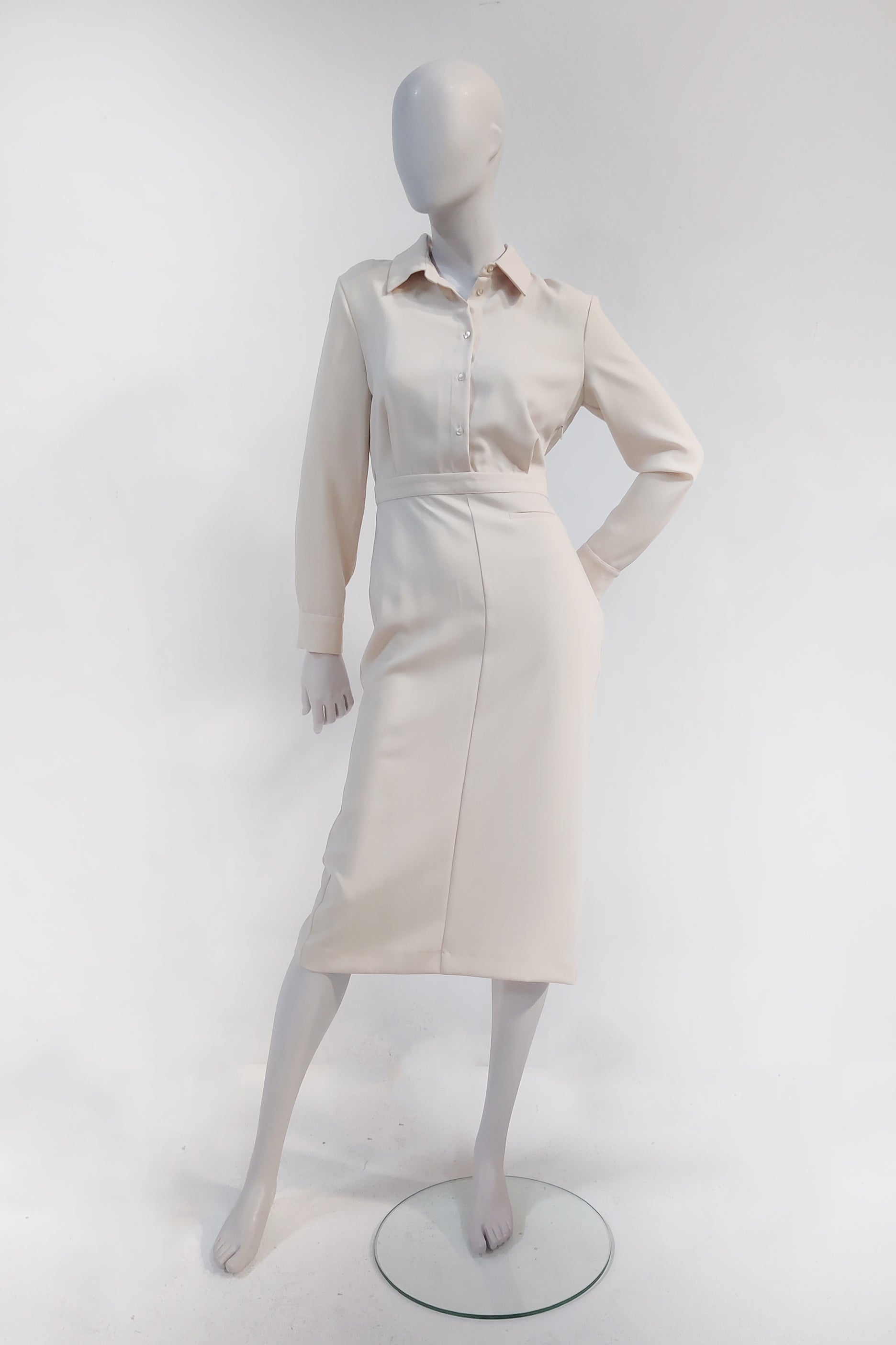 Cream Shirt Dress (Eu36-38)