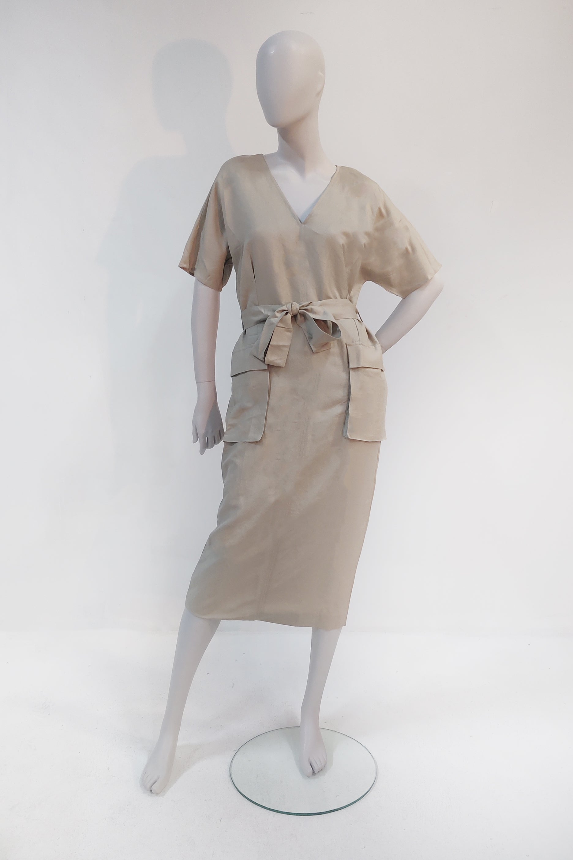 Mango Beige Linen Dress (Eu38)