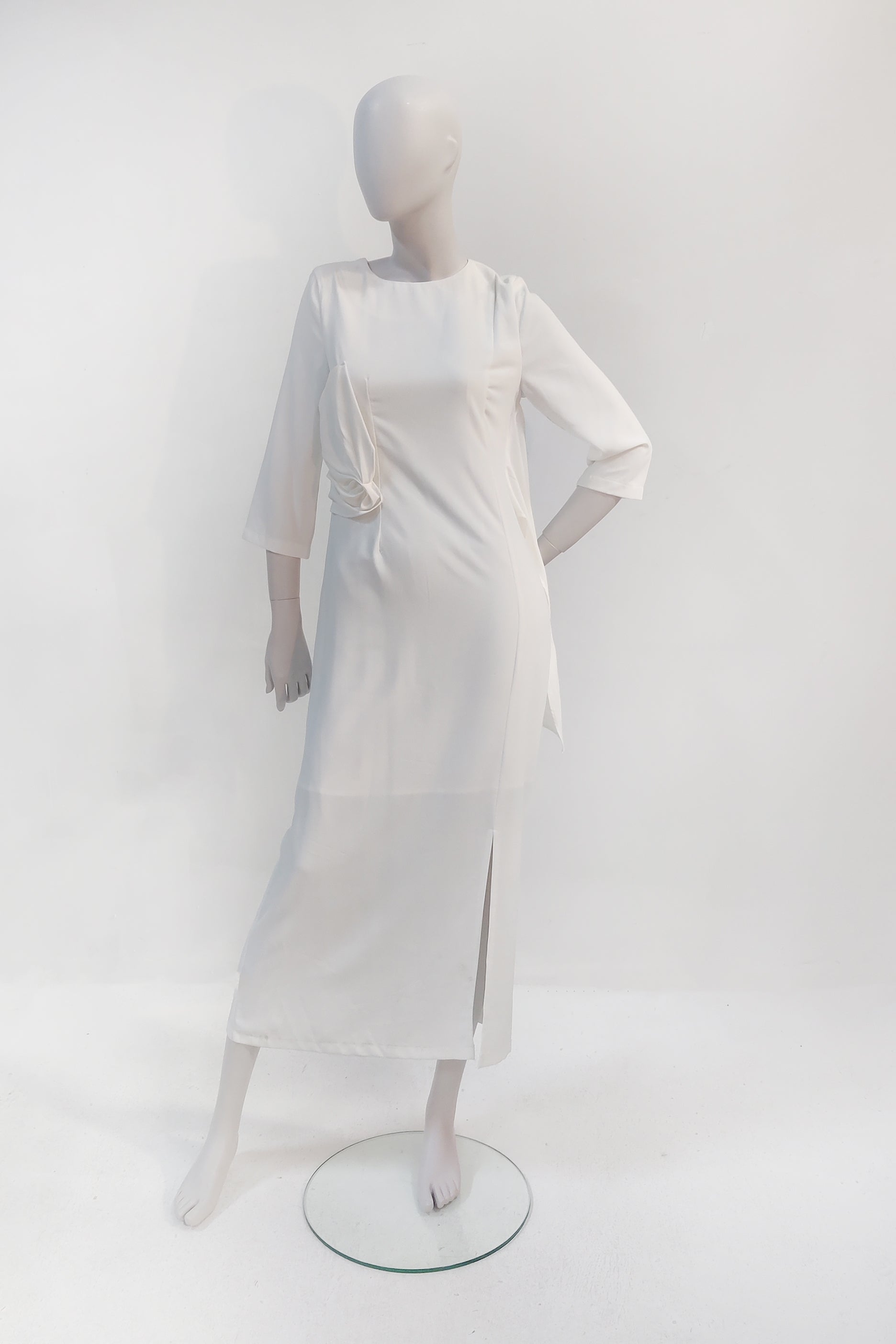 White Knotted Midi Dress (Eu38)