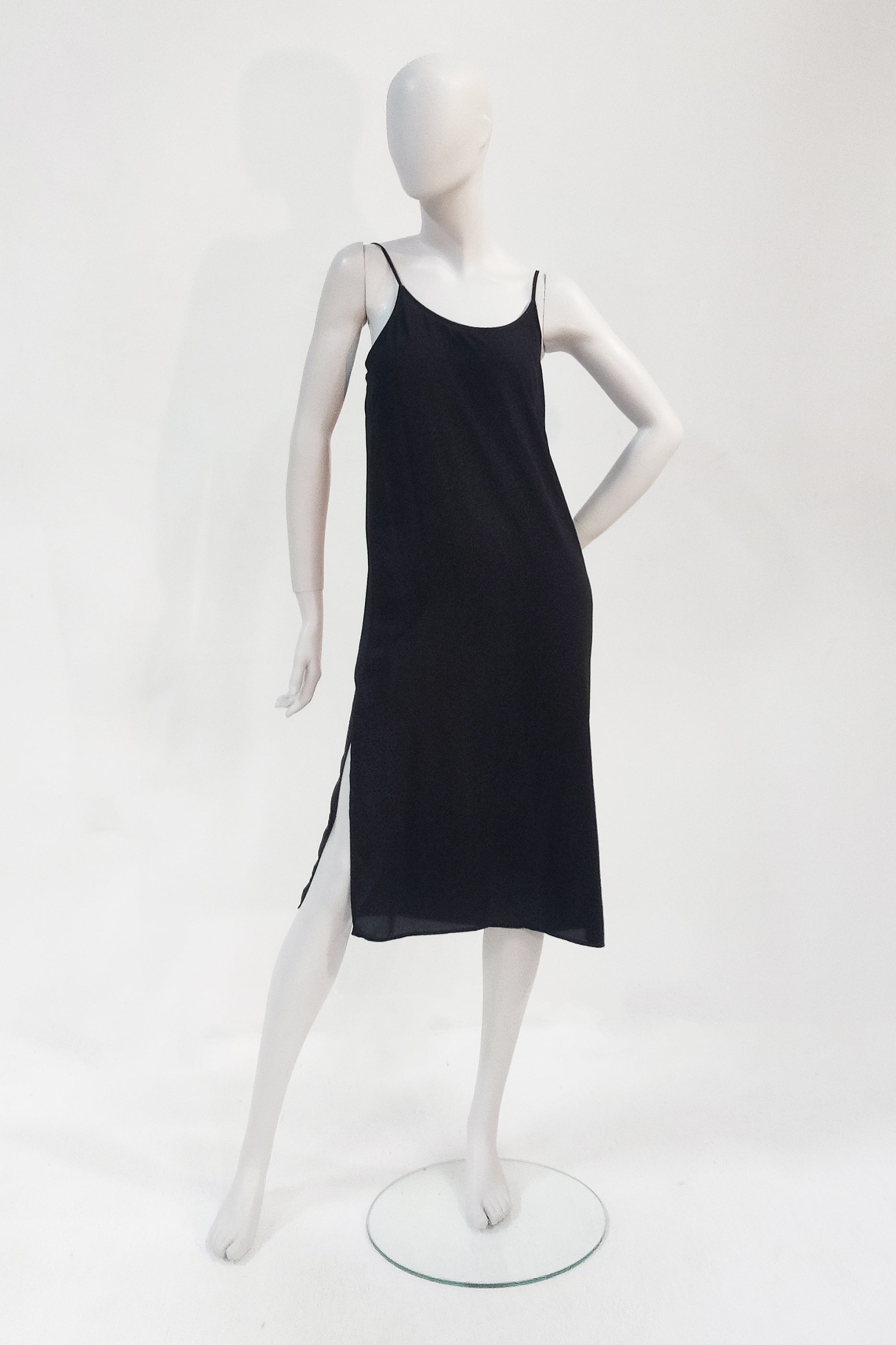 Black Midi Slip Dress (Eu38)