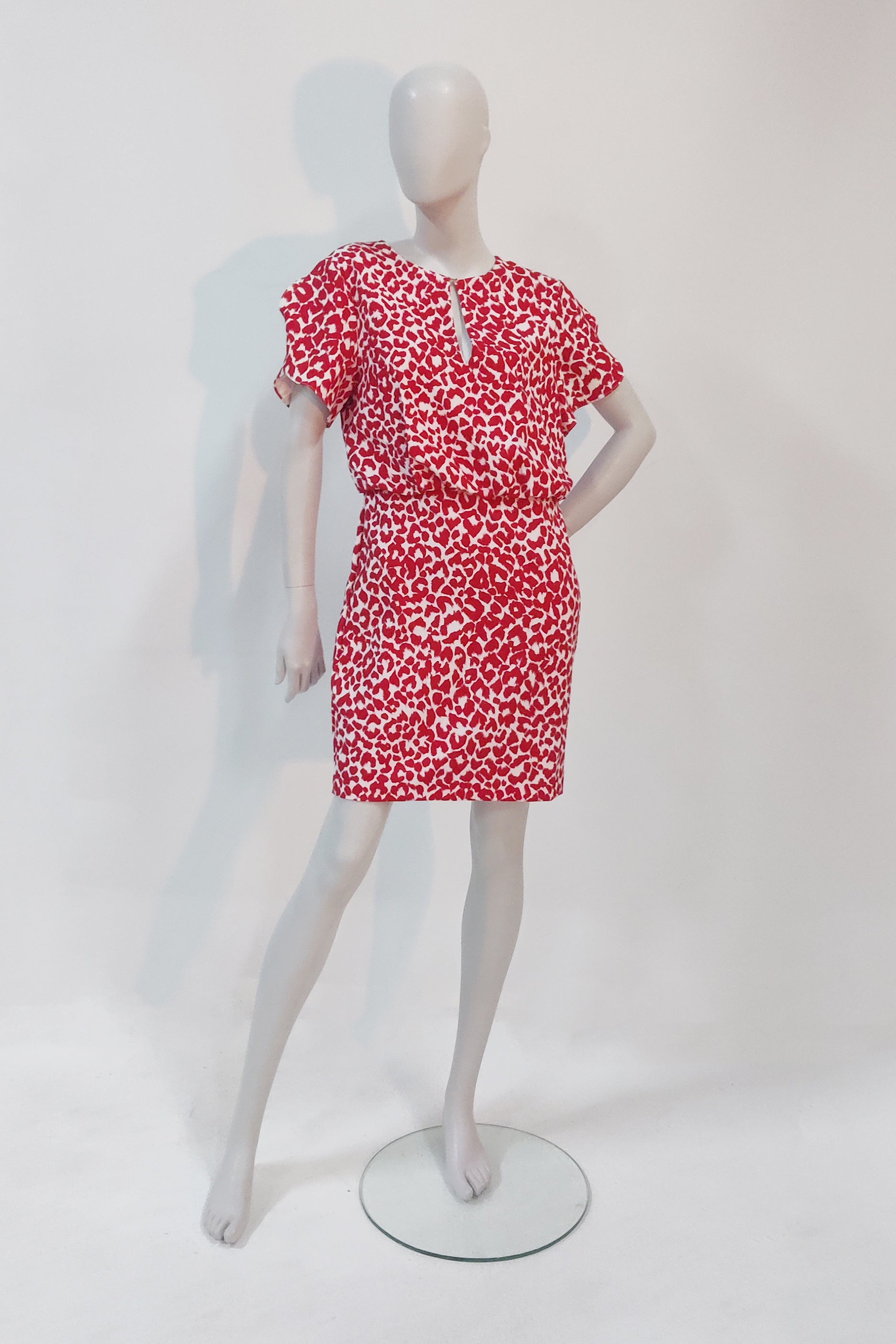 Red Leopard Print Dress (Eu40)