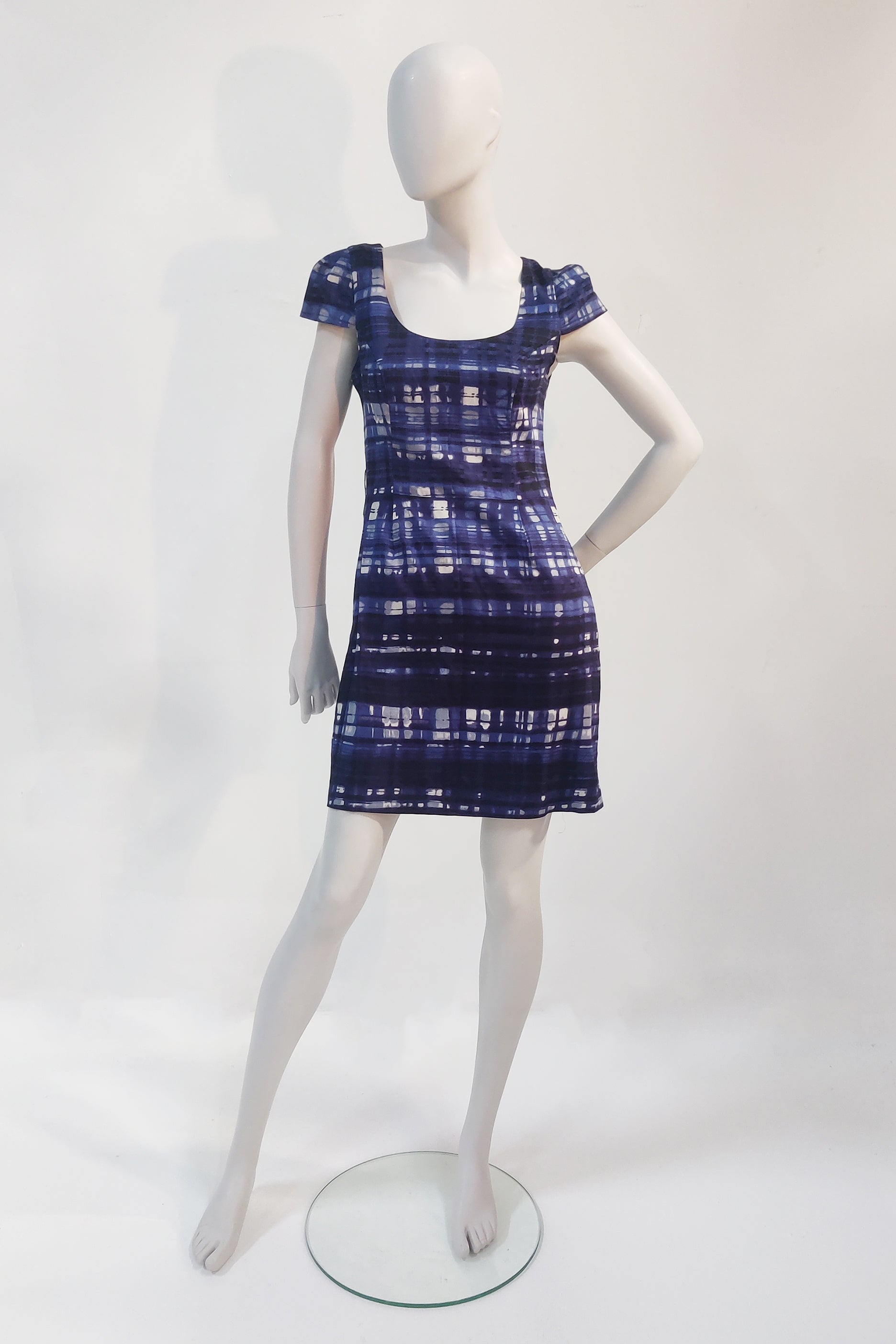 Blue Printed Shift Dress (Eu38)