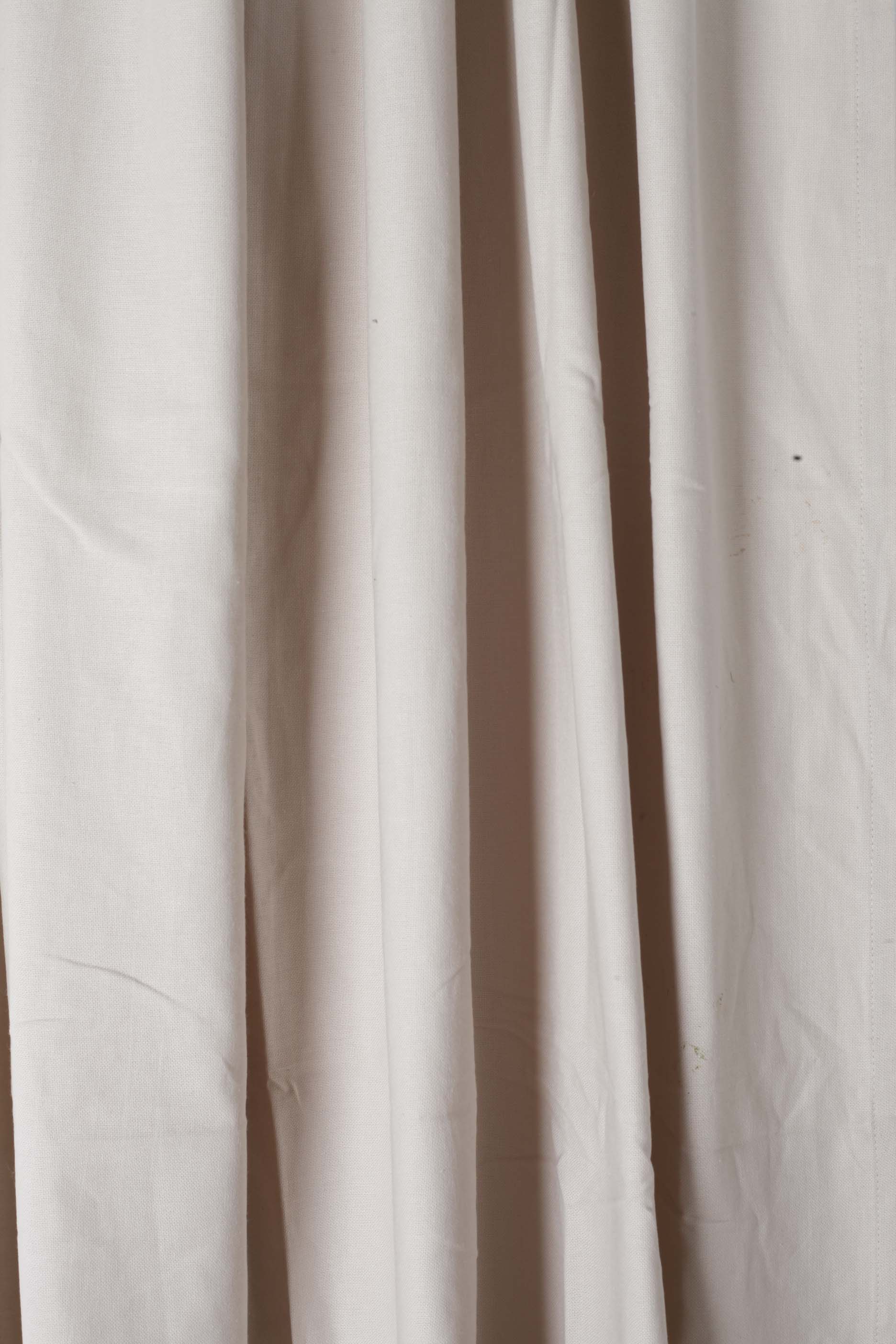 Beige Fabric Curtains 1 Pair