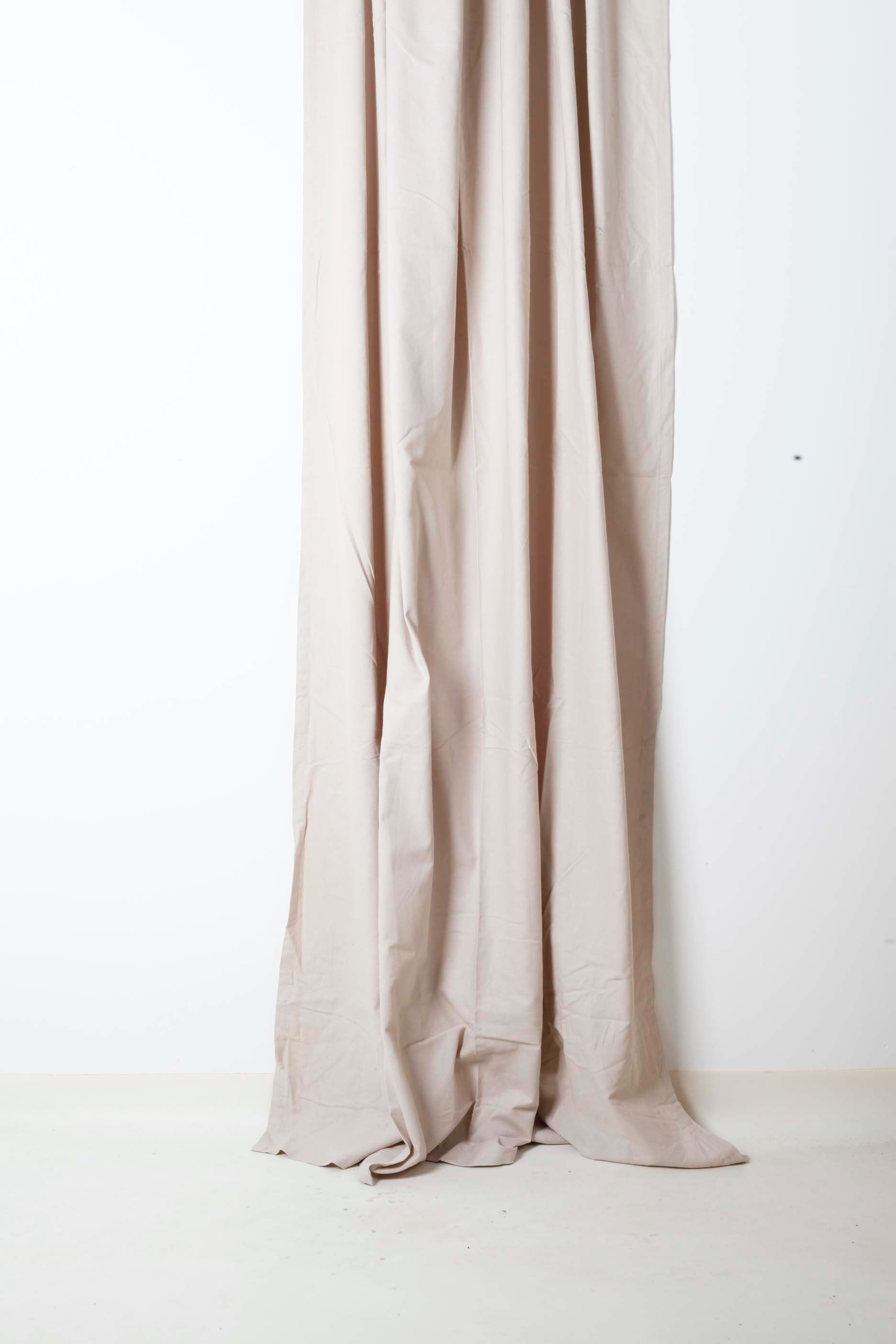 Beige Fabric Curtains 1 Pair