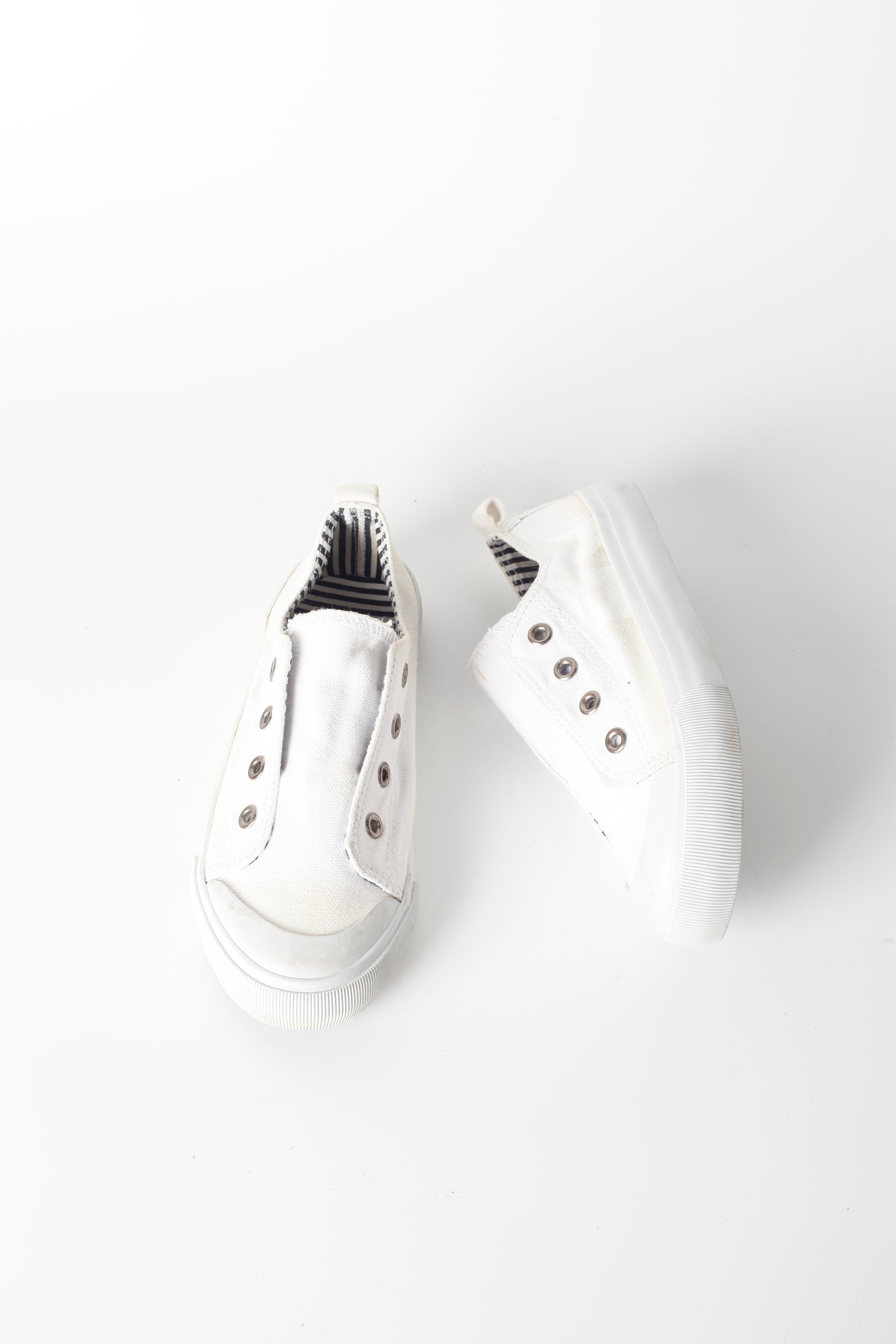 Kids White Lace-Less Sneaker