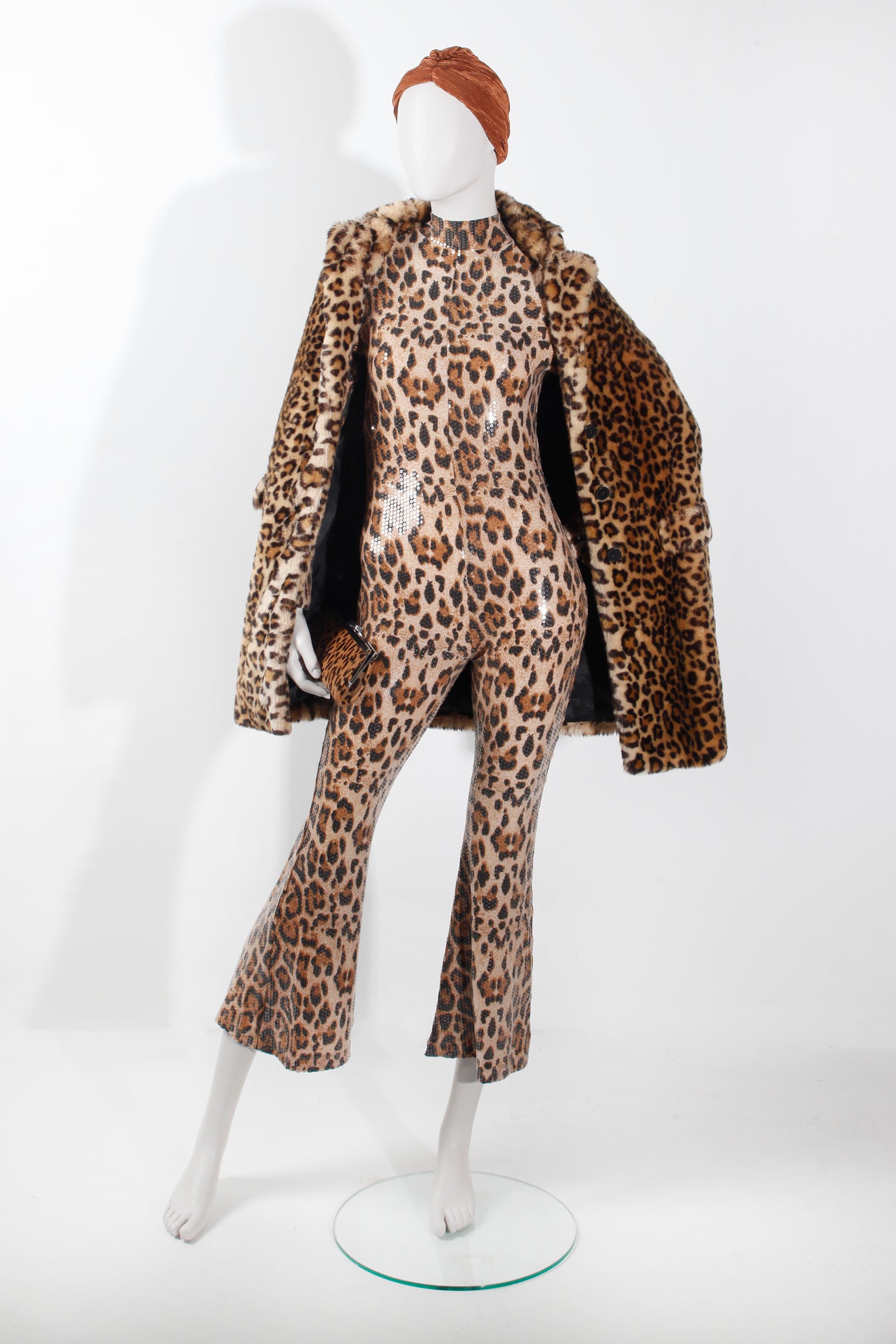 Leopard Print Sequin Jumpsuit (Eu36)