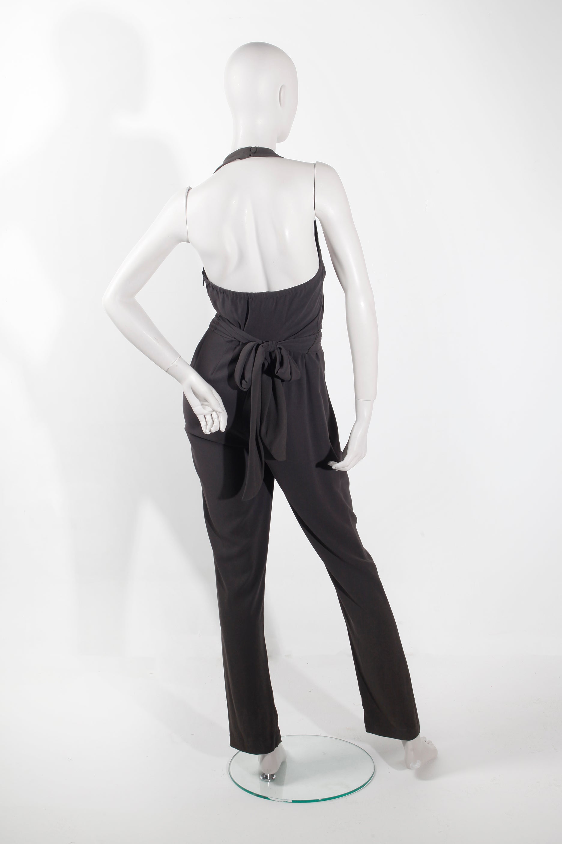 Halston Grey Halterneck Jumpsuit (Eu38)