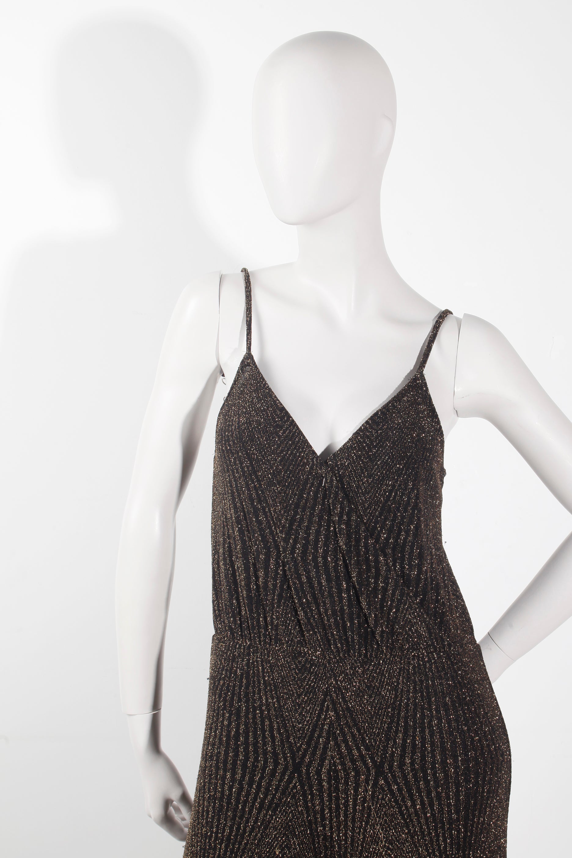 Black and Gold Lurex Jumpsuit (Eu38)