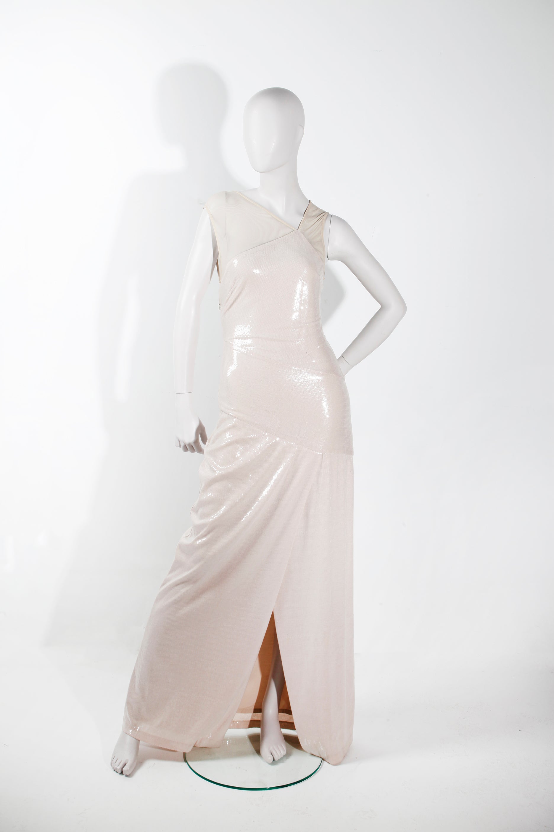 Full-Length Blush Sequin Dress (Eu36)