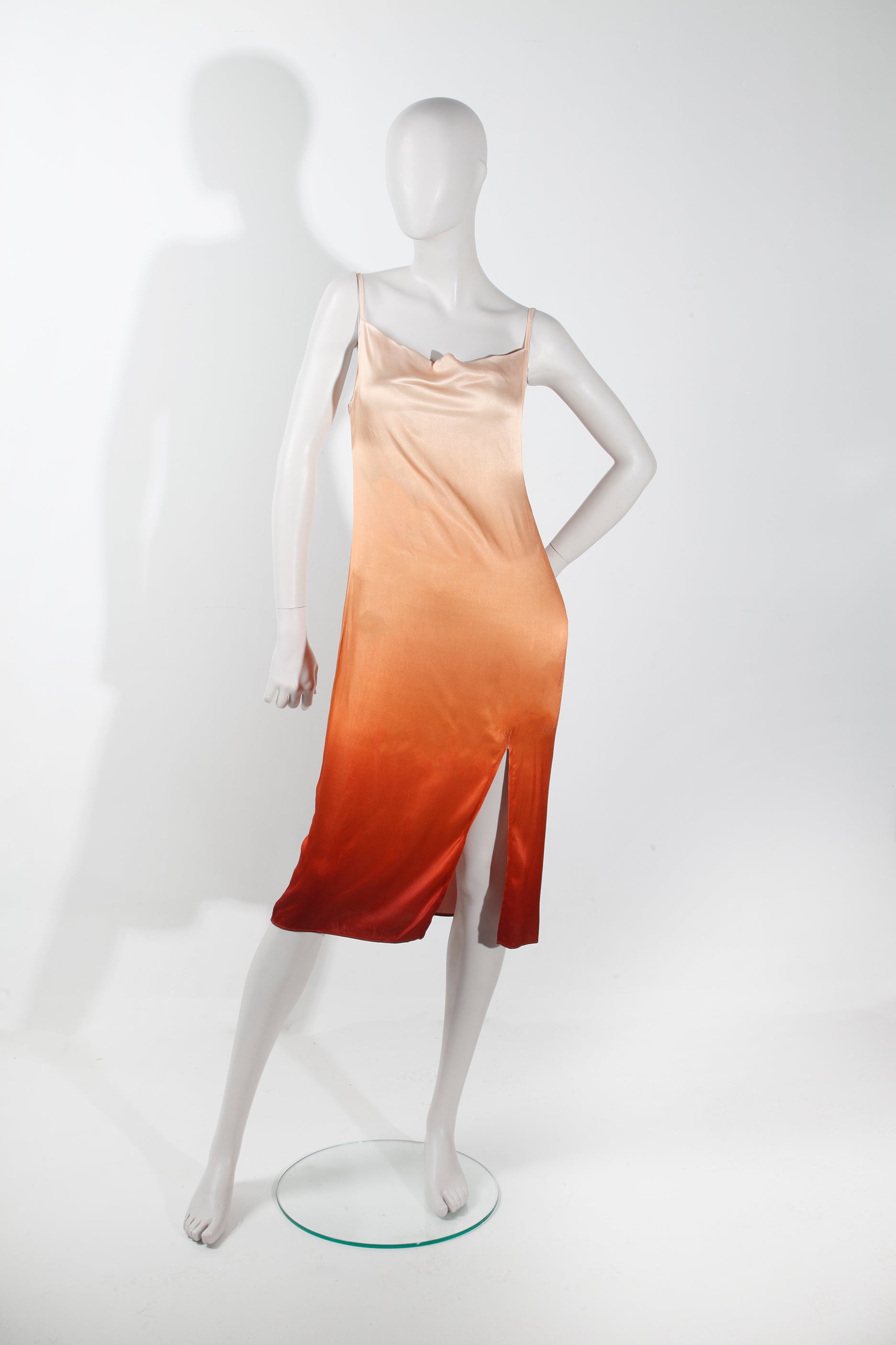 Sunset Dégradé Orange Pink Slip Dress