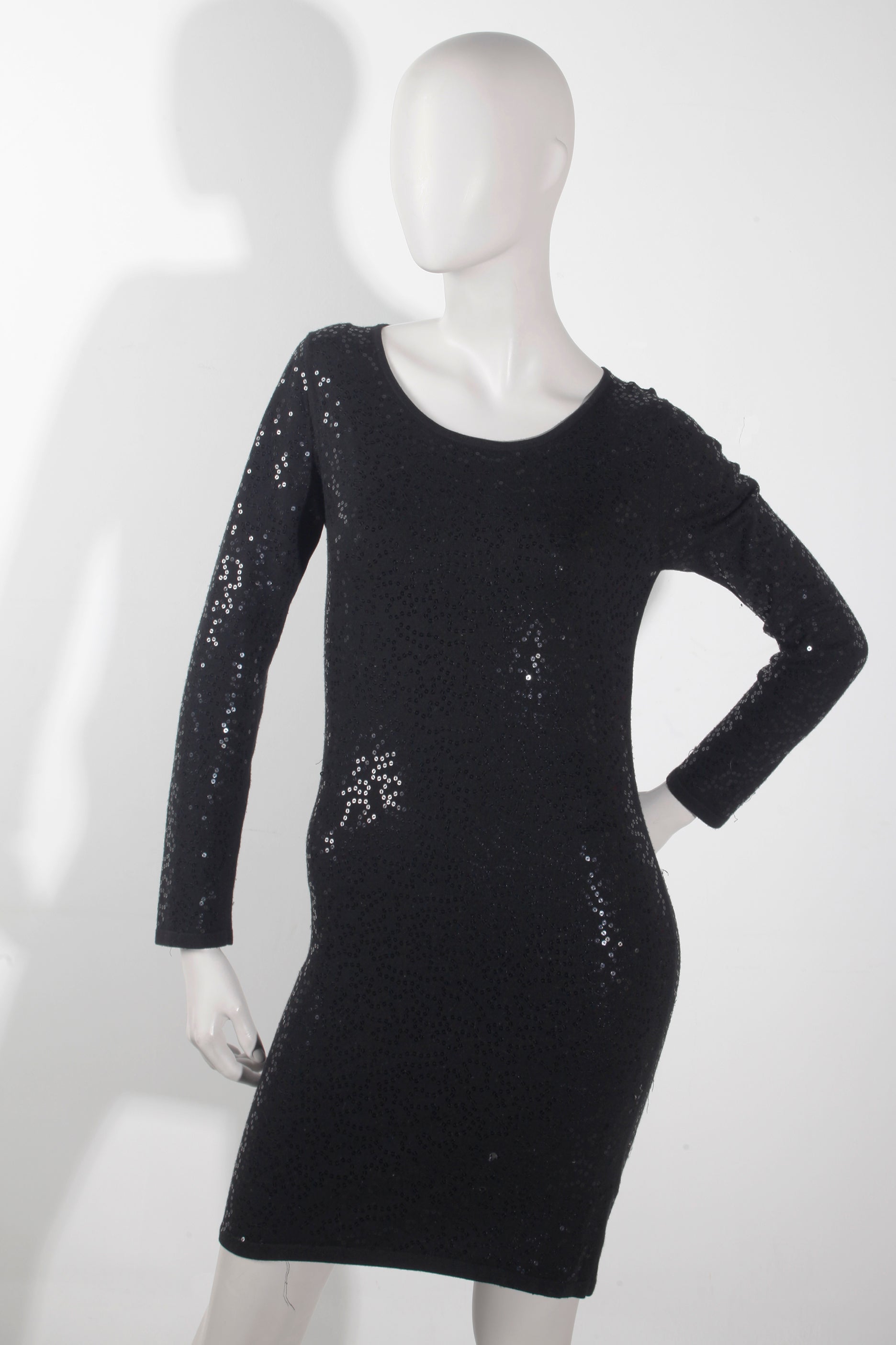 Reiss Black Sequin Sweater Dress (small/medium)