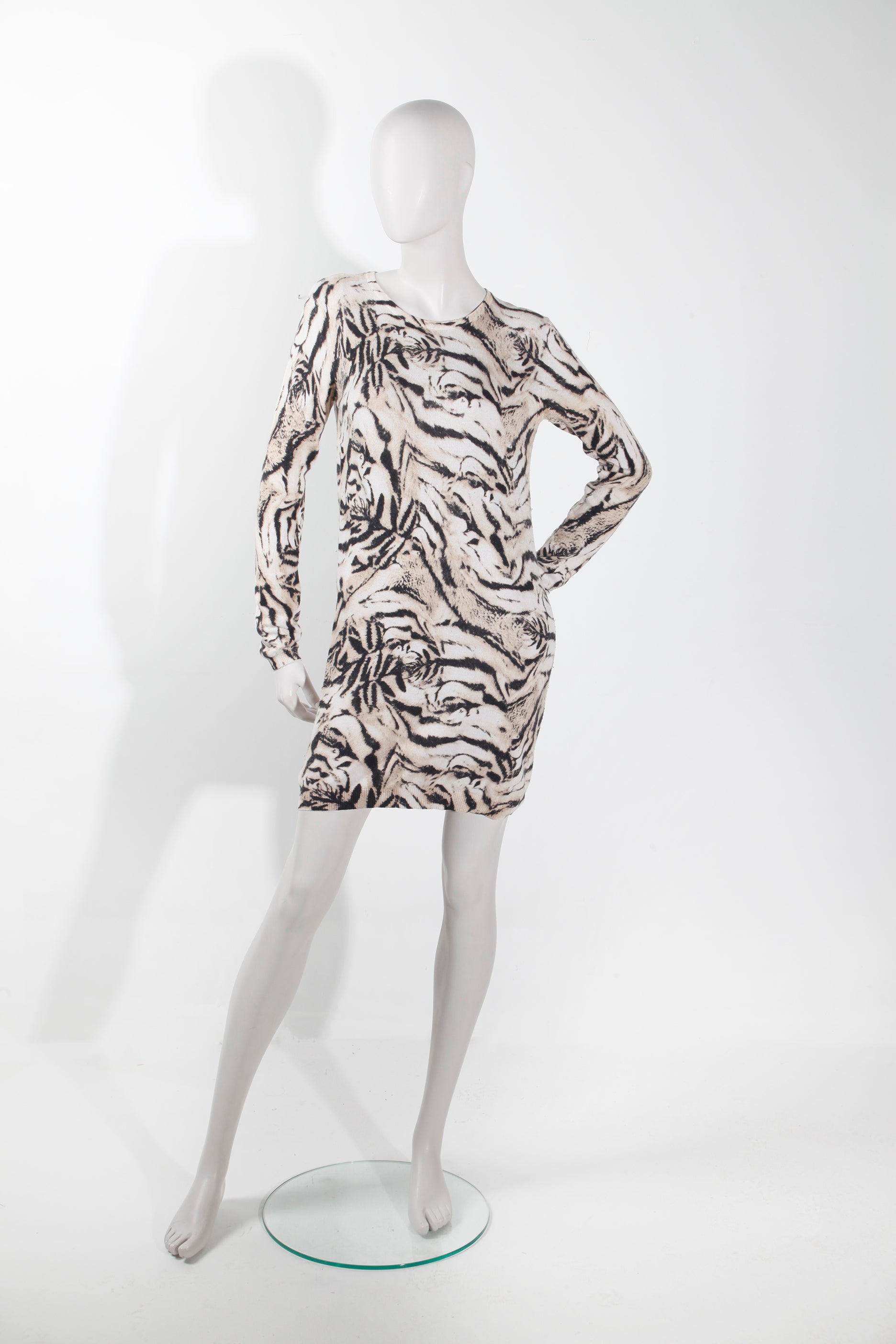 Tiger Print Sweater Mini Dress (small/medium)