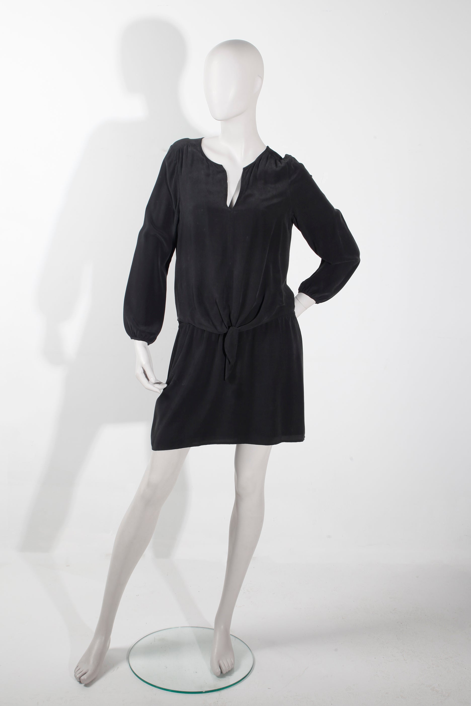 Joie Black Silk Dress with Knot Waist (EU38/UK10)