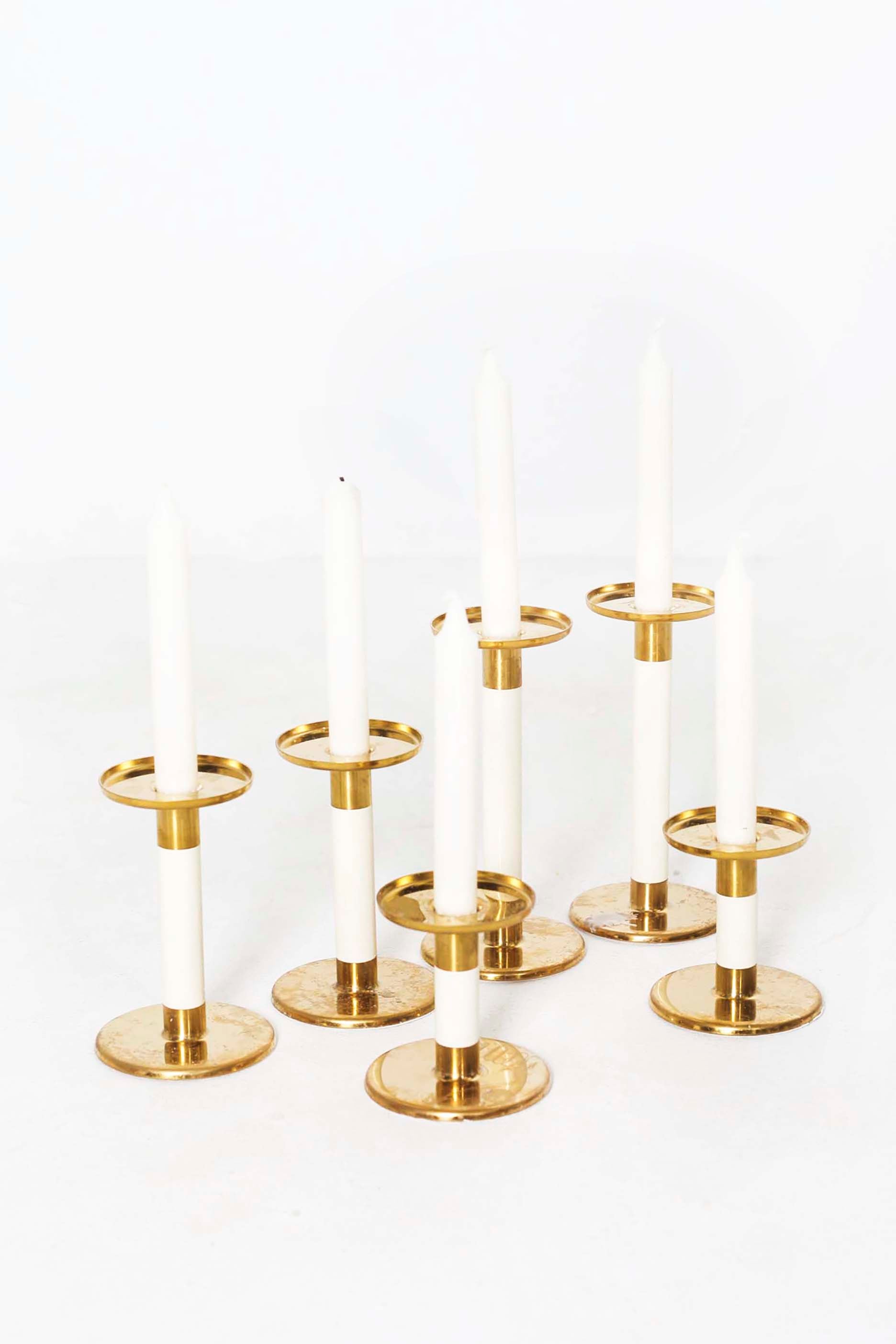 White and Gold Candle Stick Holder Pack