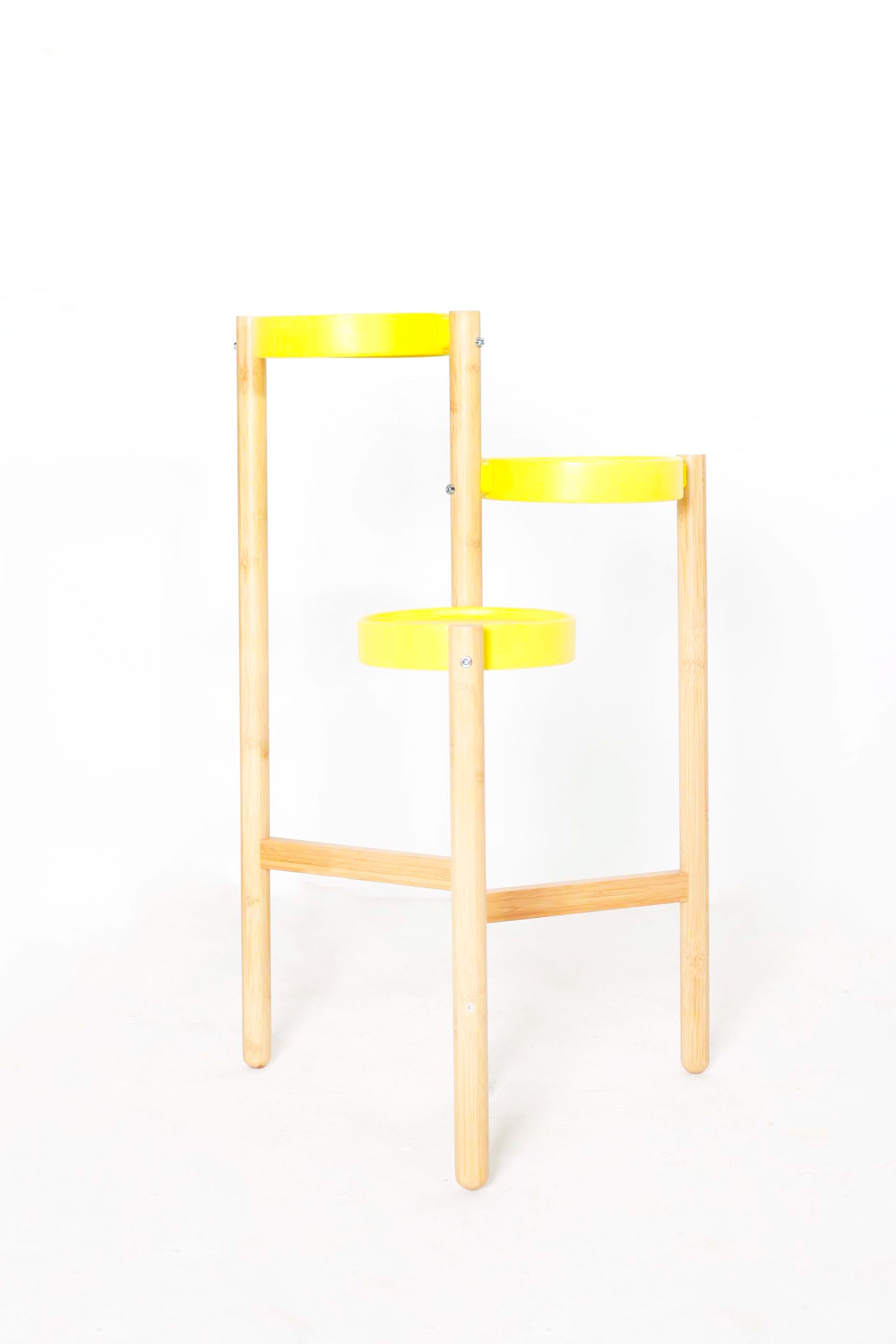 Yellow 3 Tier Plant Stand