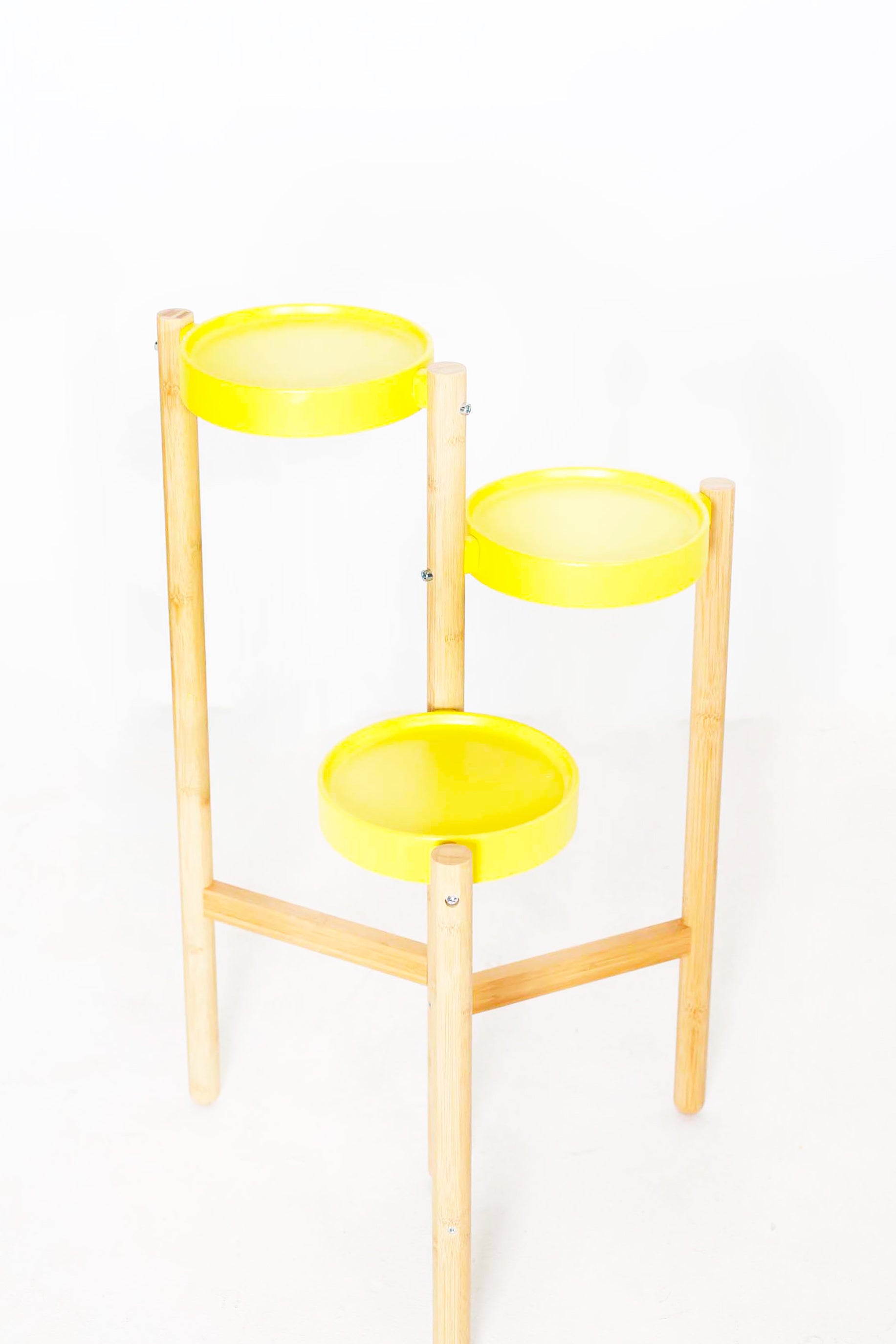 Yellow 3 Tier Plant Stand