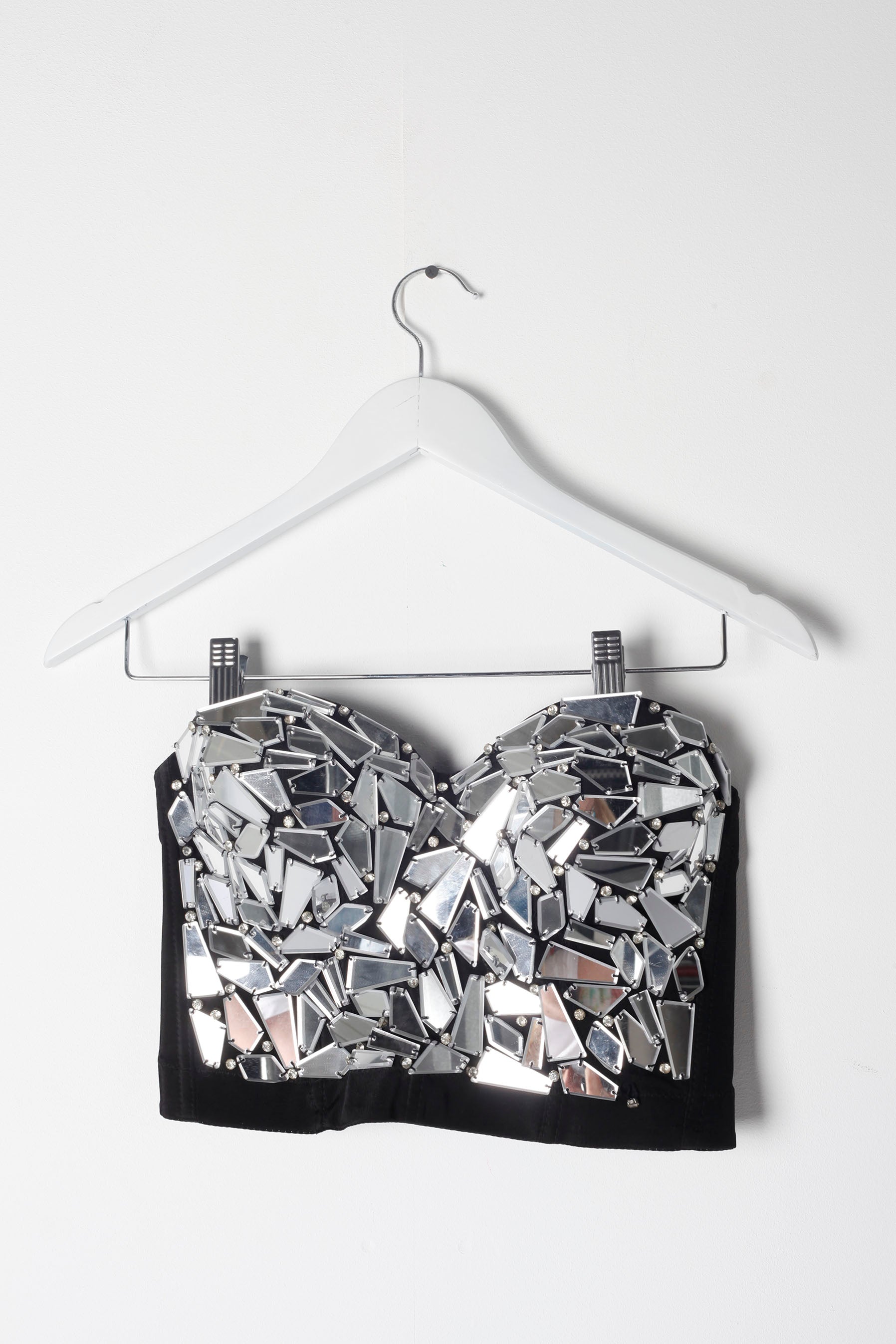 Silver Mirrored Sequin Bustier (Eu36-38)