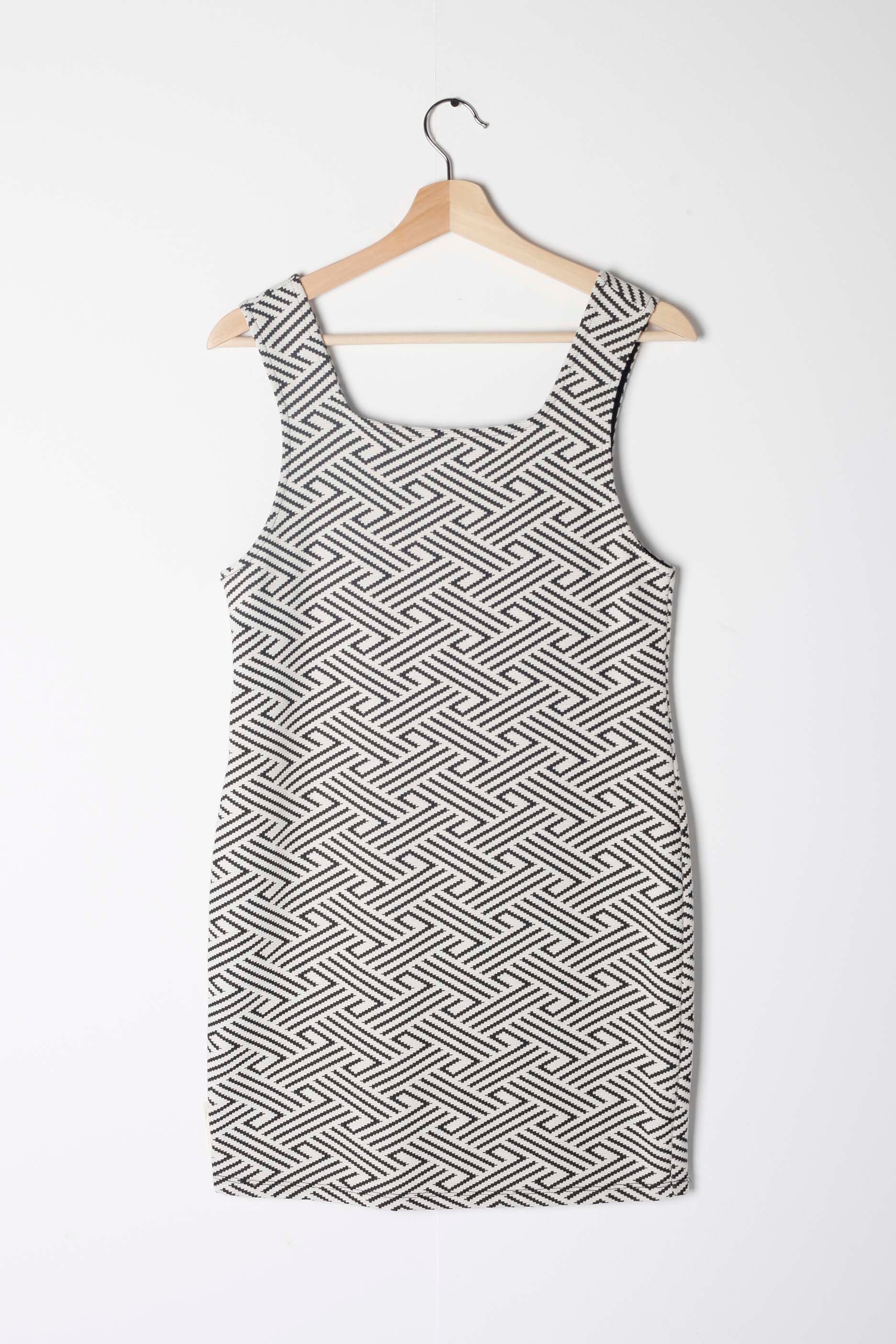 Body-Con Monochrome Print Mini Dress