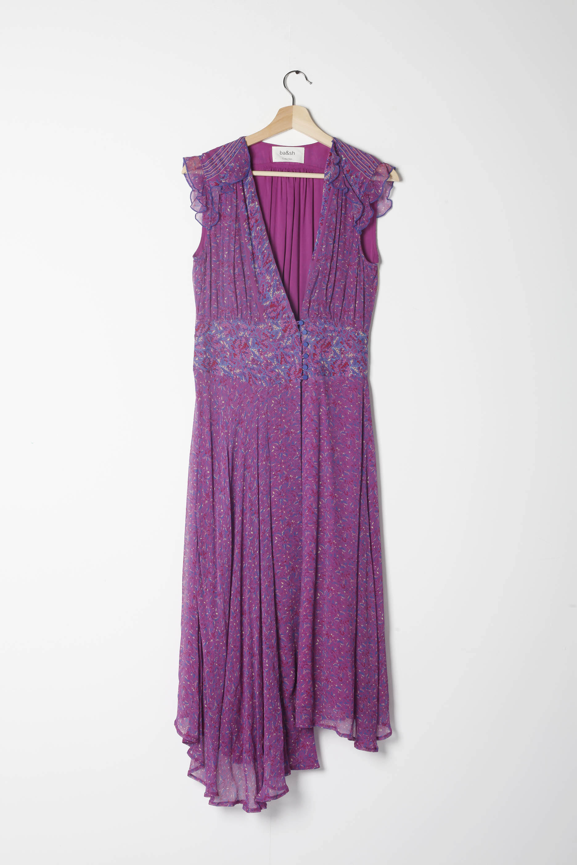 B&SH Purple Floral Sleeveless Dress (Small)