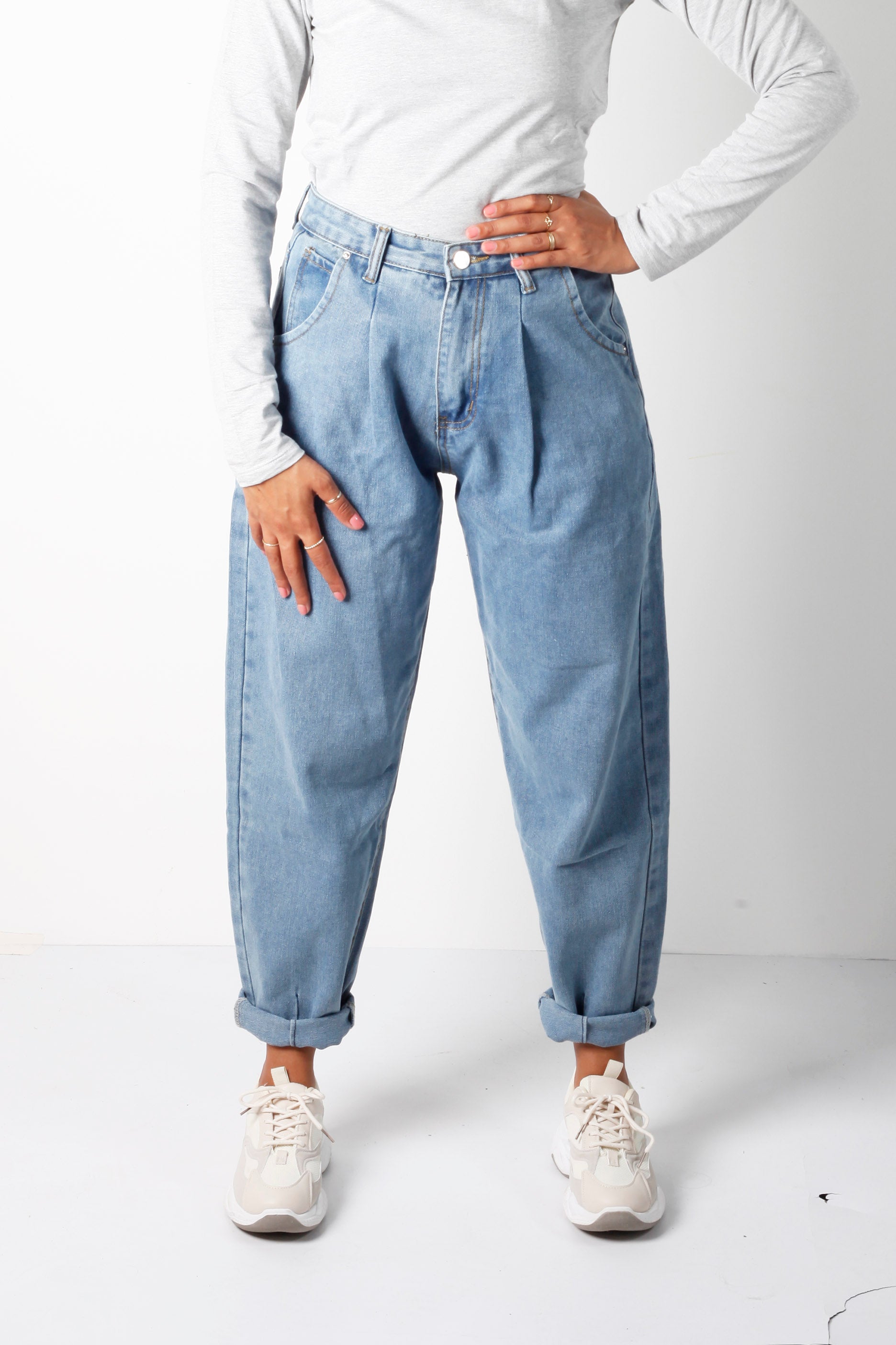 Light Blue Denim Mom Jeans