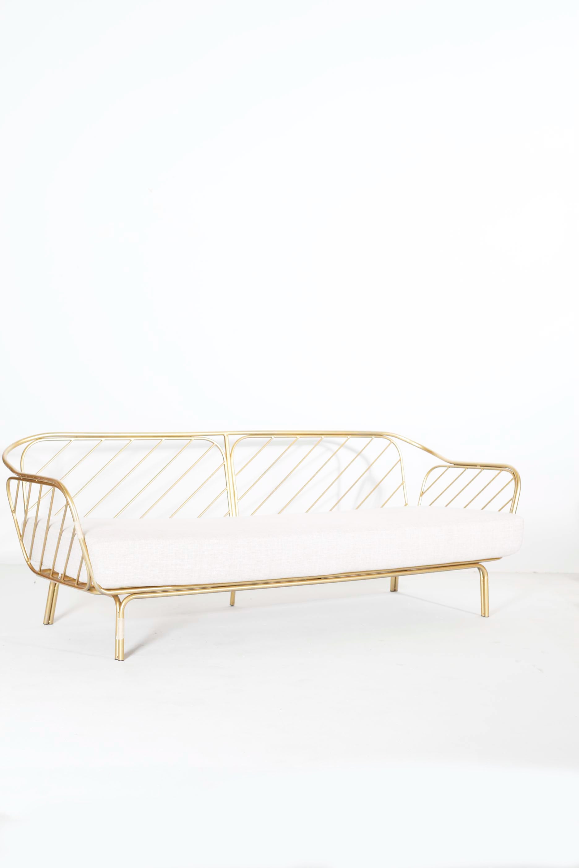 Modern Sofa with Brass Frame