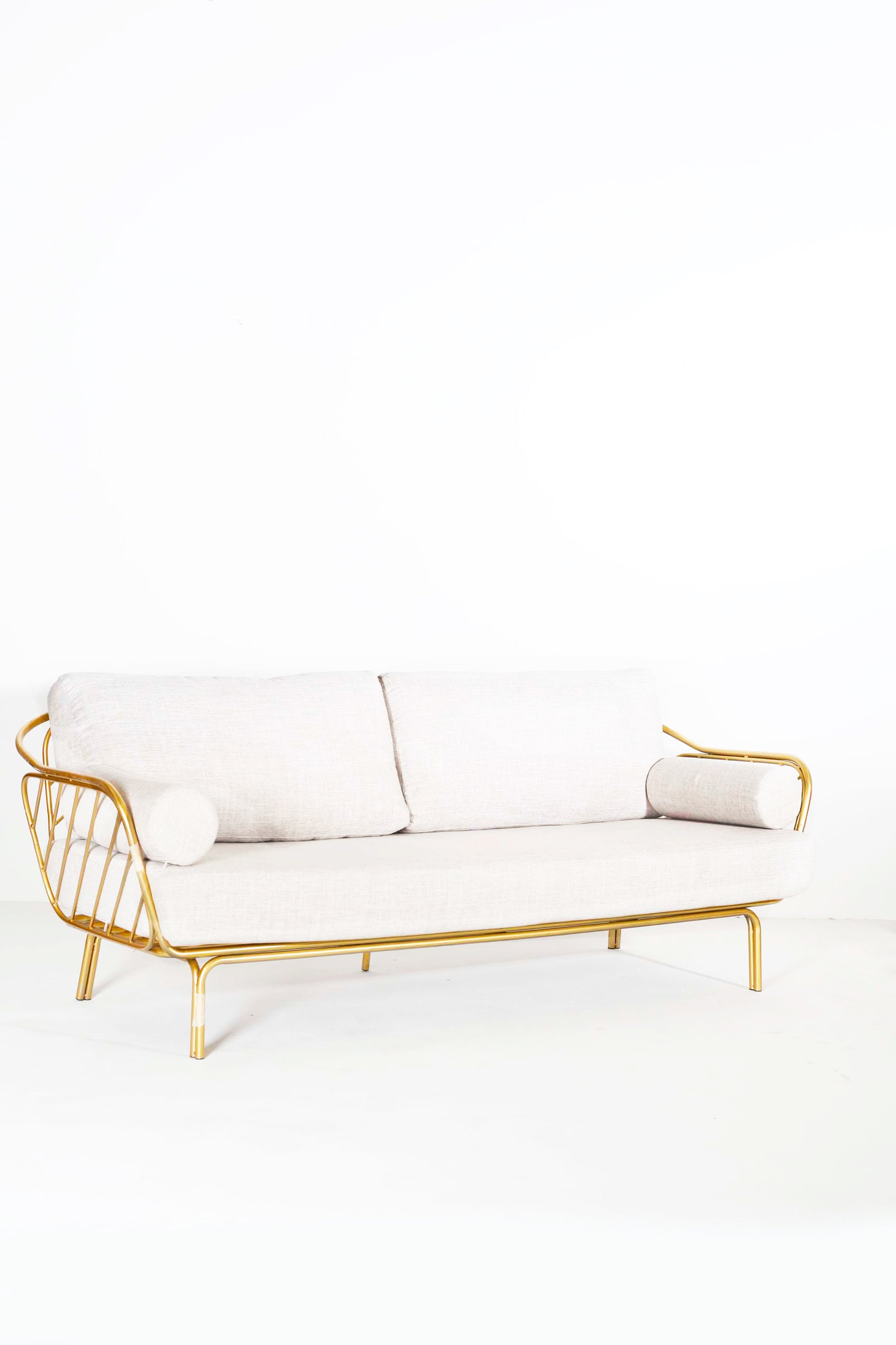 Modern Sofa with Brass Frame