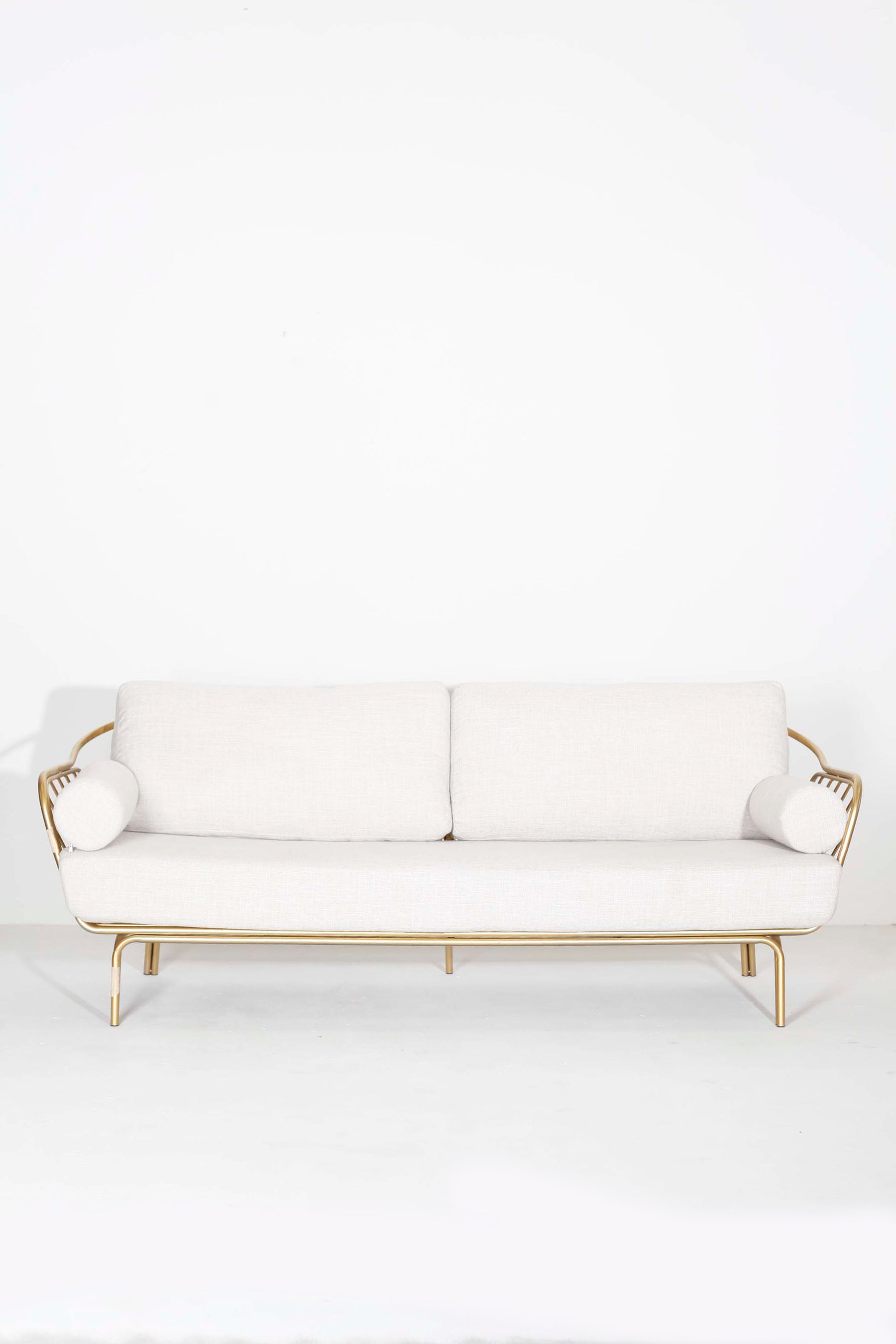 Modern Sofa with Brass Frame