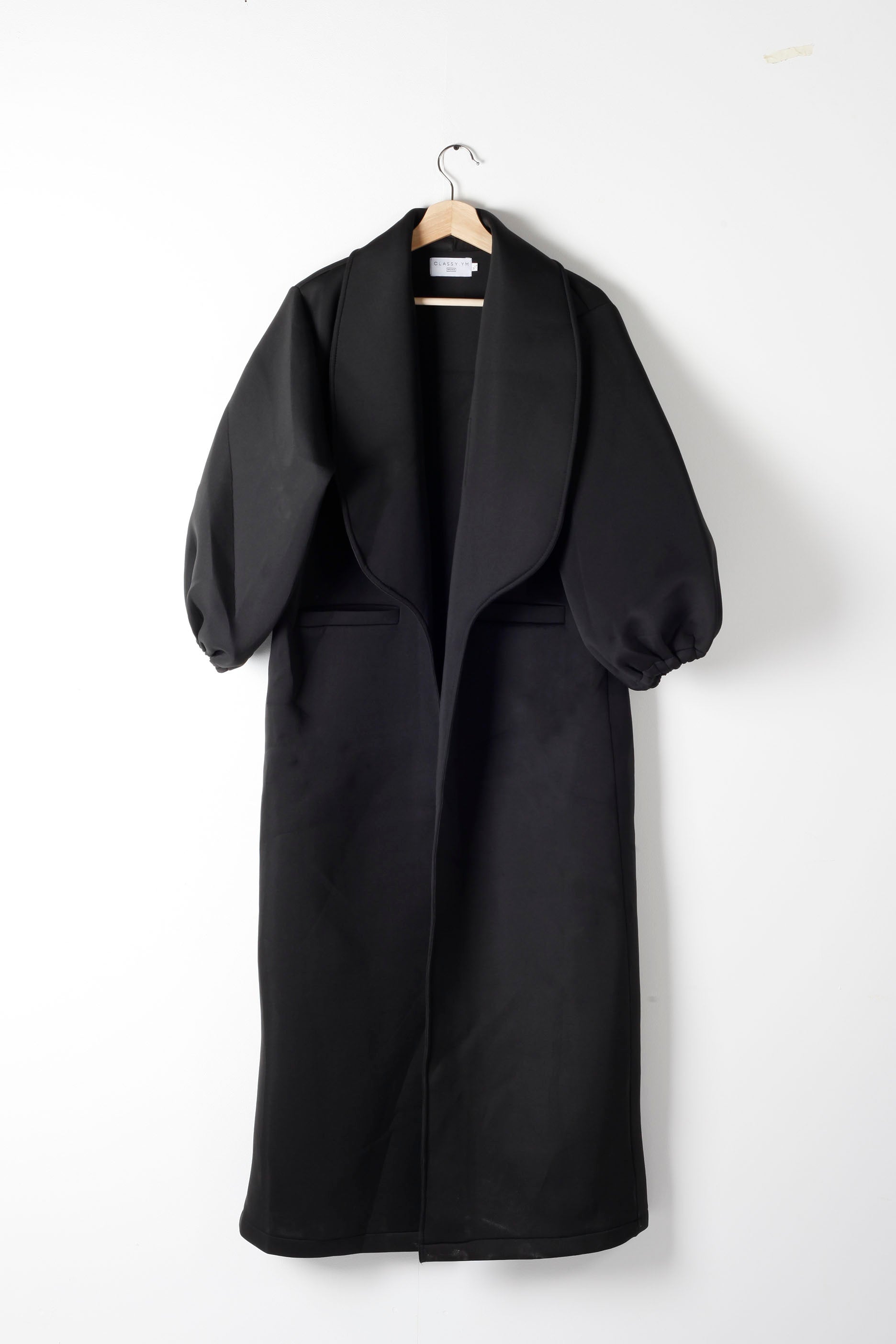 Black Neoprene Abaya Coat