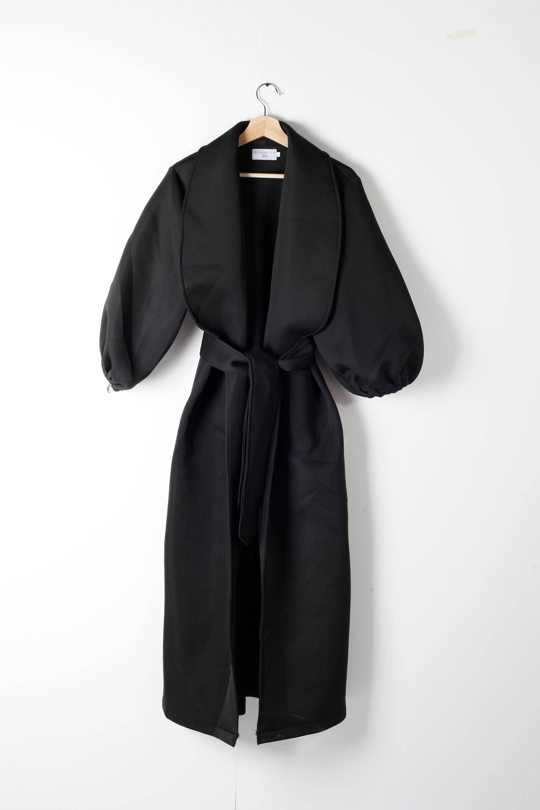 Black Neoprene Abaya Coat