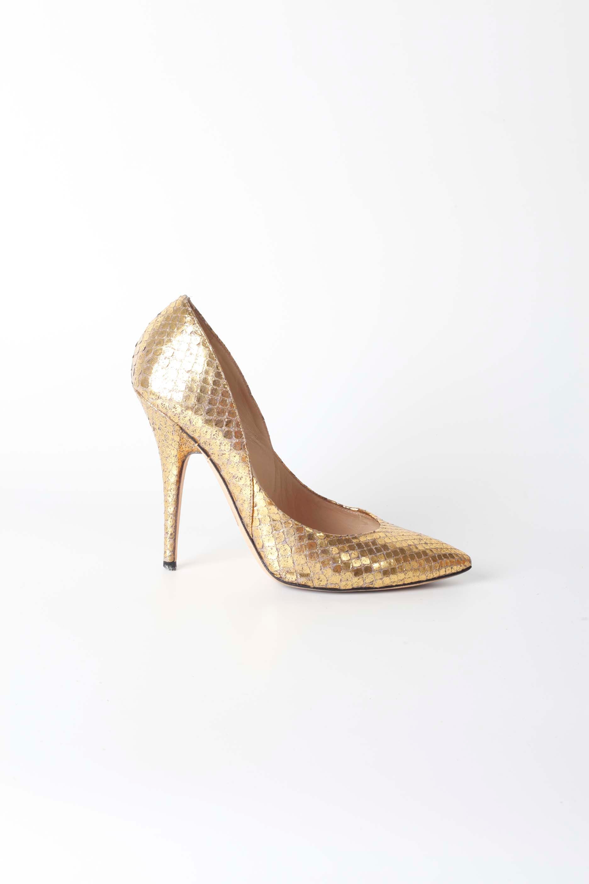 Gold Snakeskin Jimmy Choo High Heels