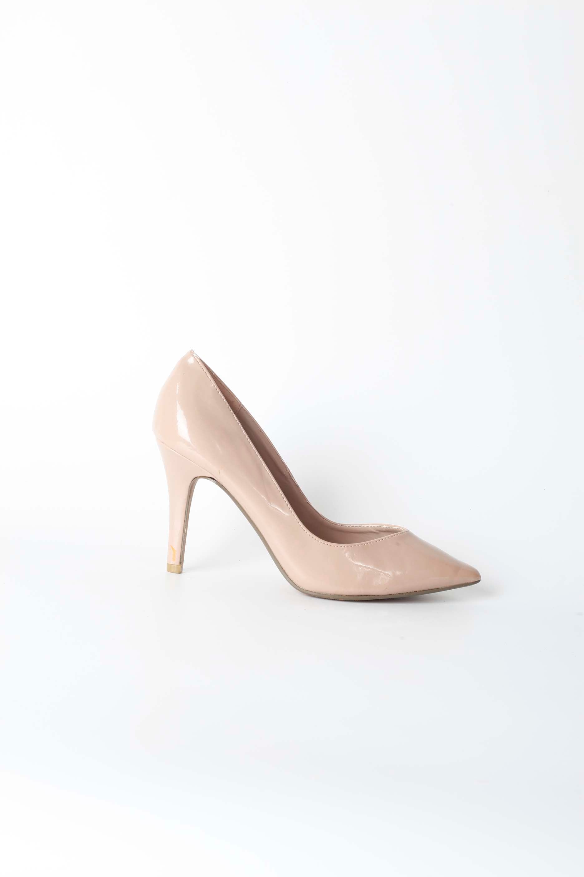 Nude Patent Point High Heels