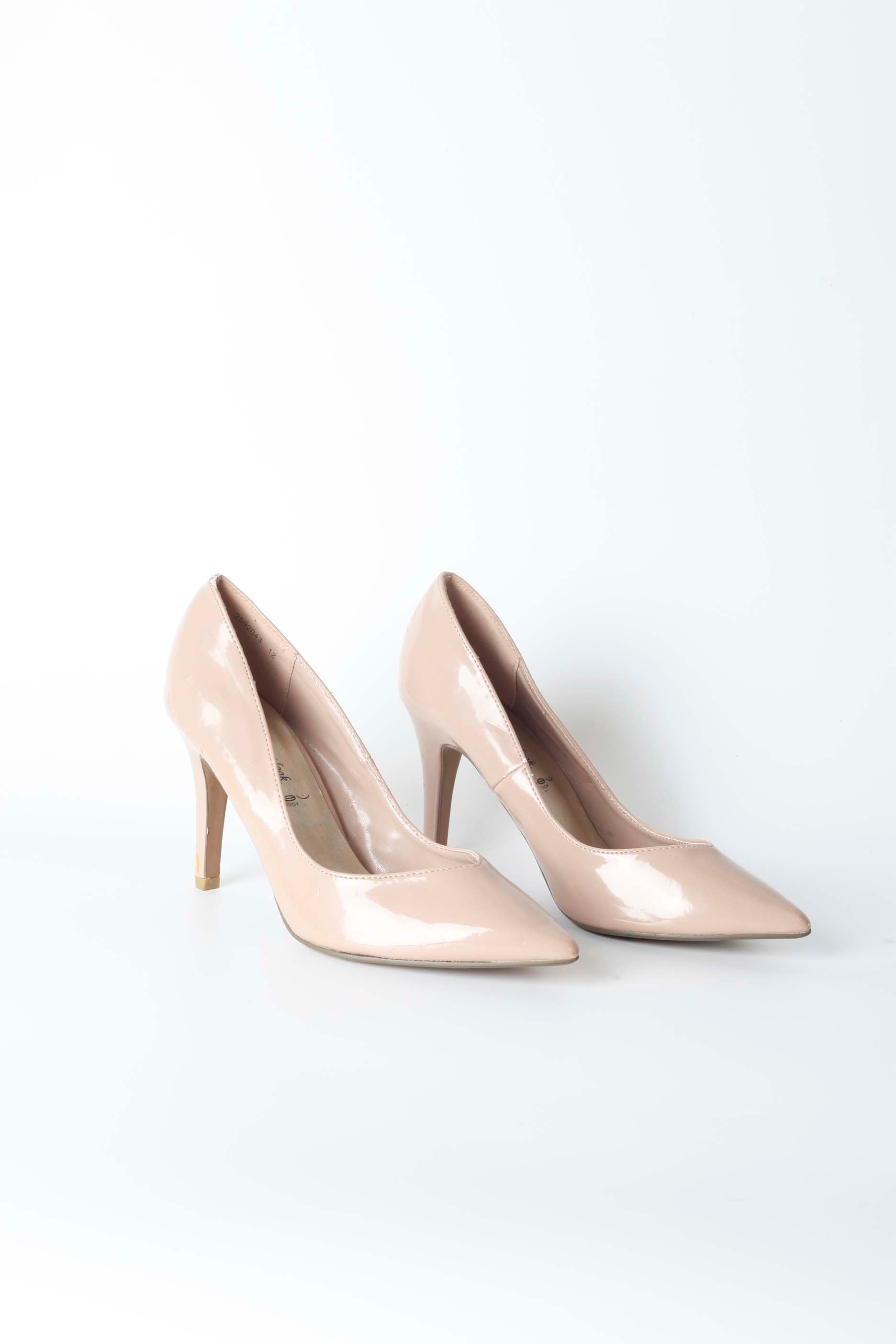 Nude Patent Point High Heels