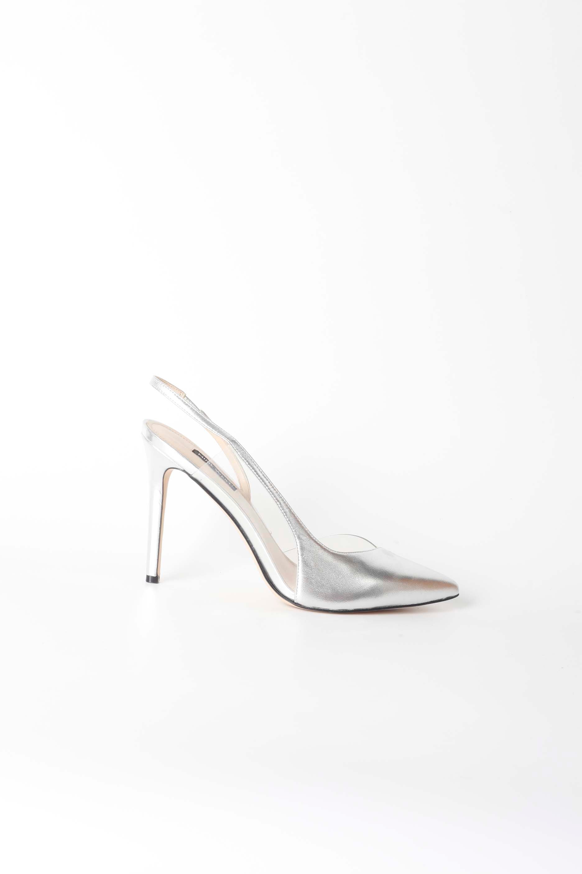 Silver & Perspex Point High Heels