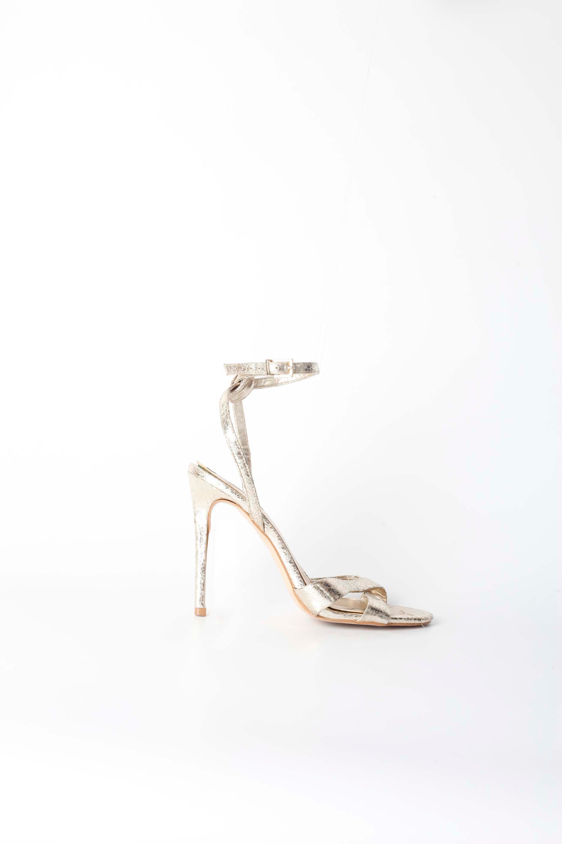 Gold Strappy High Heels