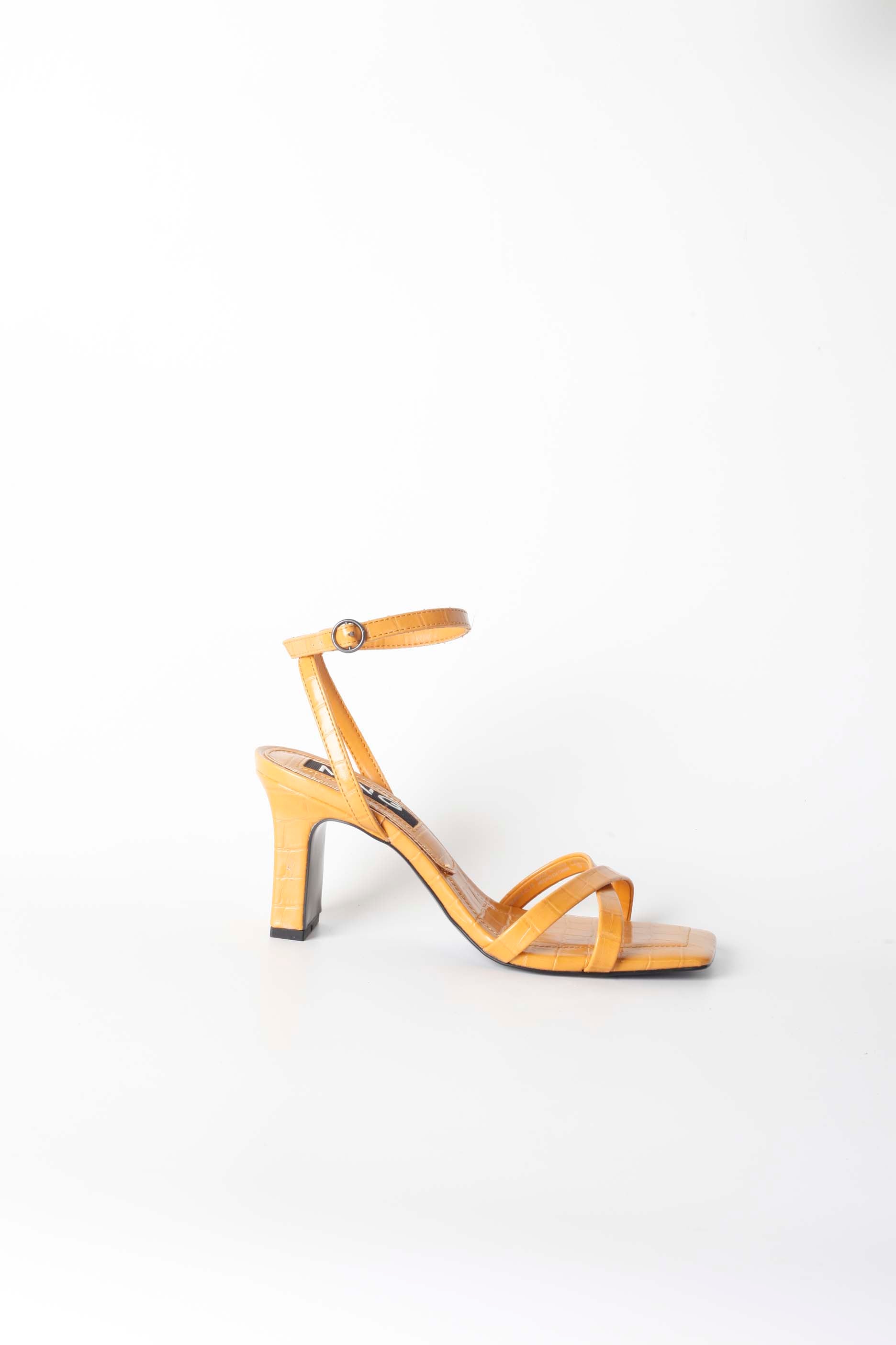 Orange Strappy Midi Heels