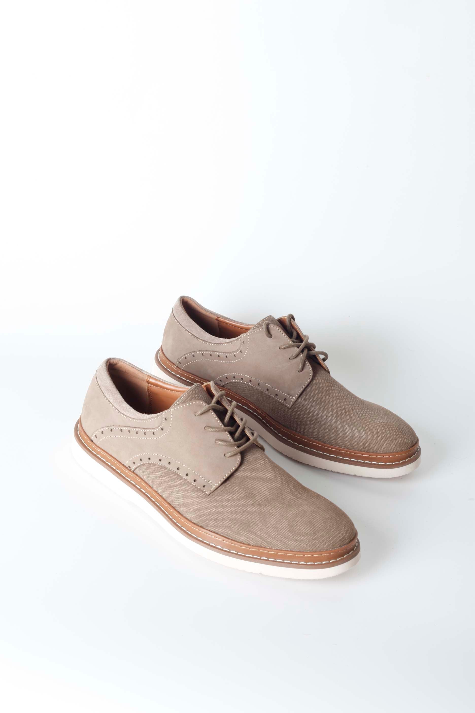 Mens Greige Lace-up Shoes