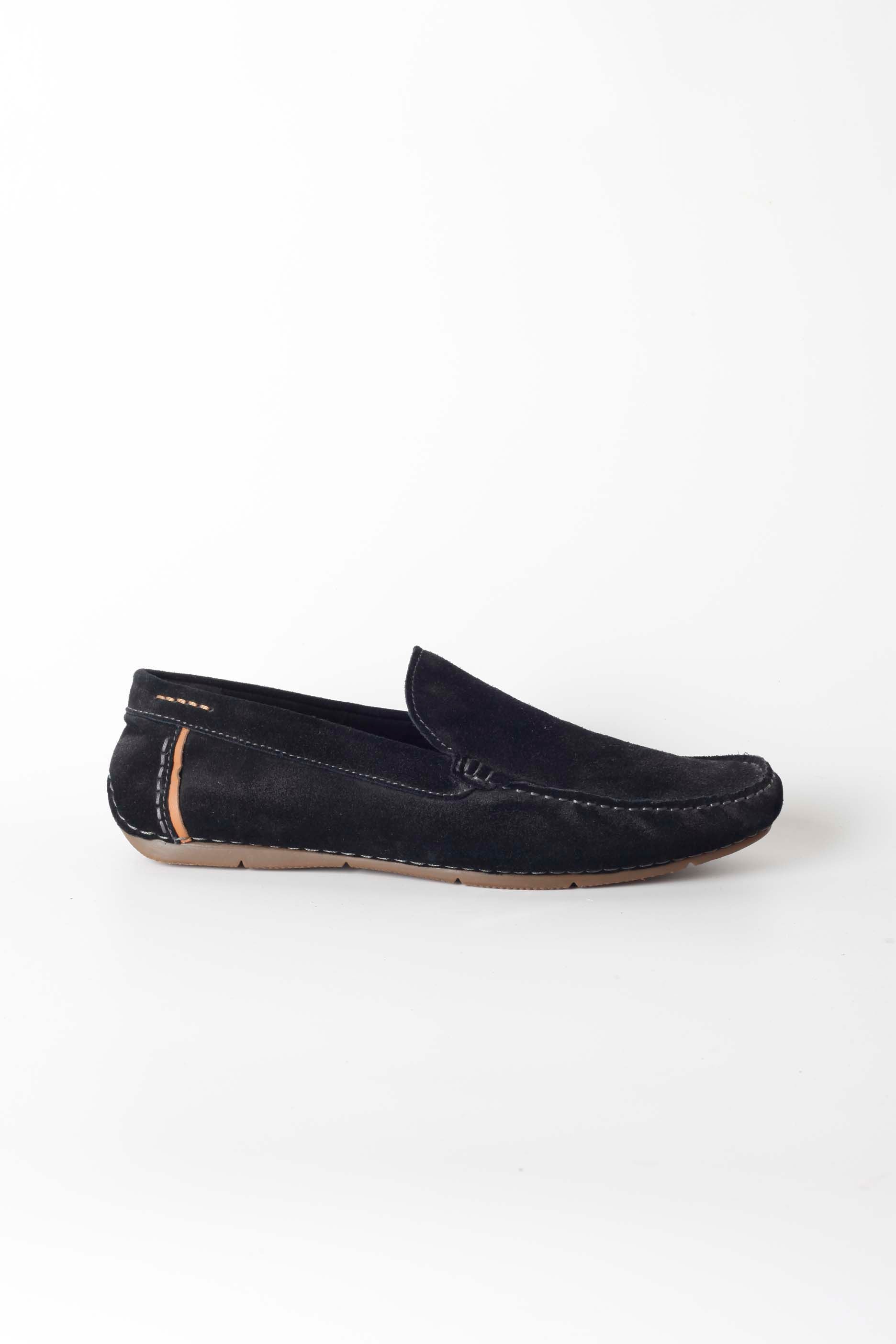 Mens Black Suede Loafers
