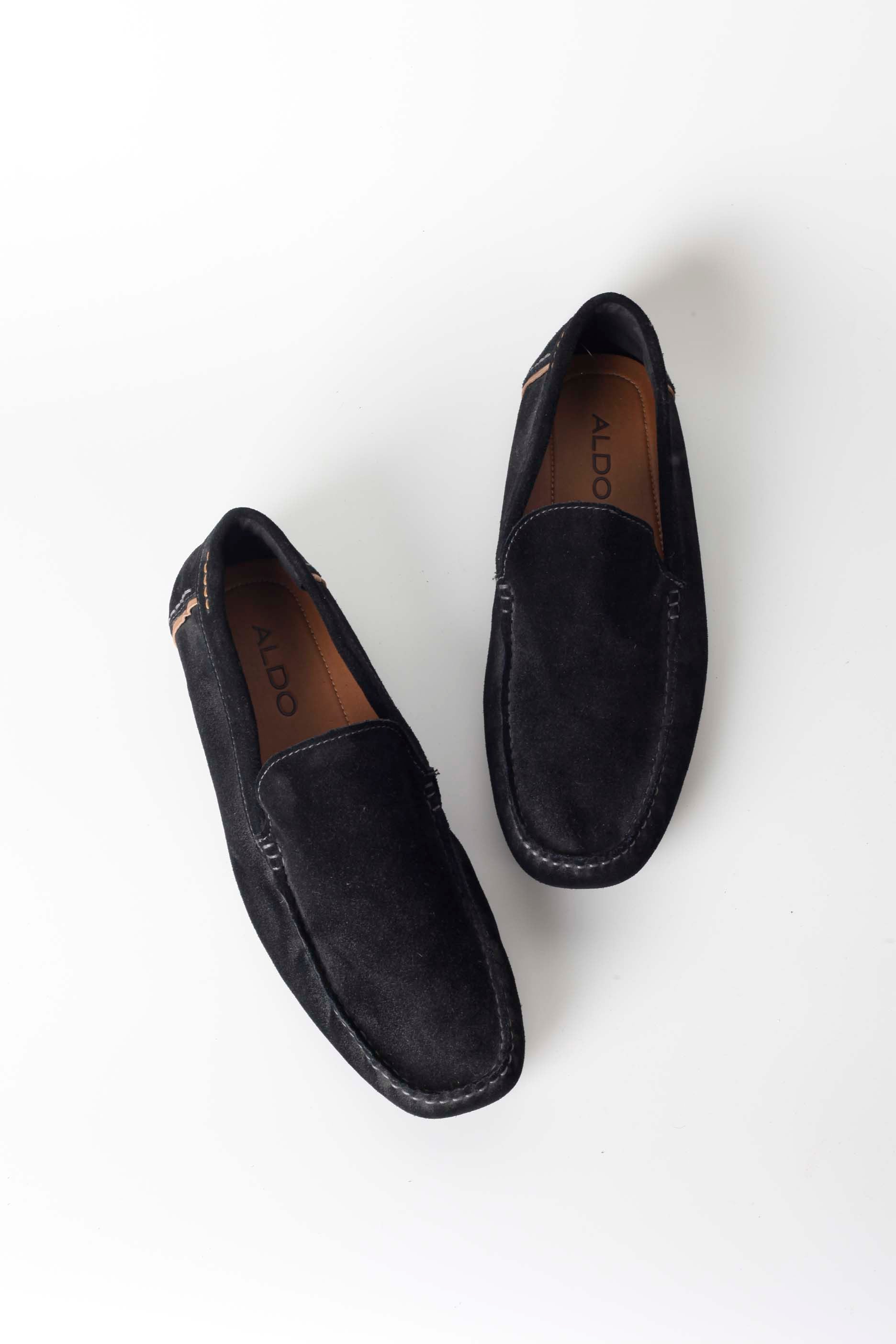 Mens Black Suede Loafers