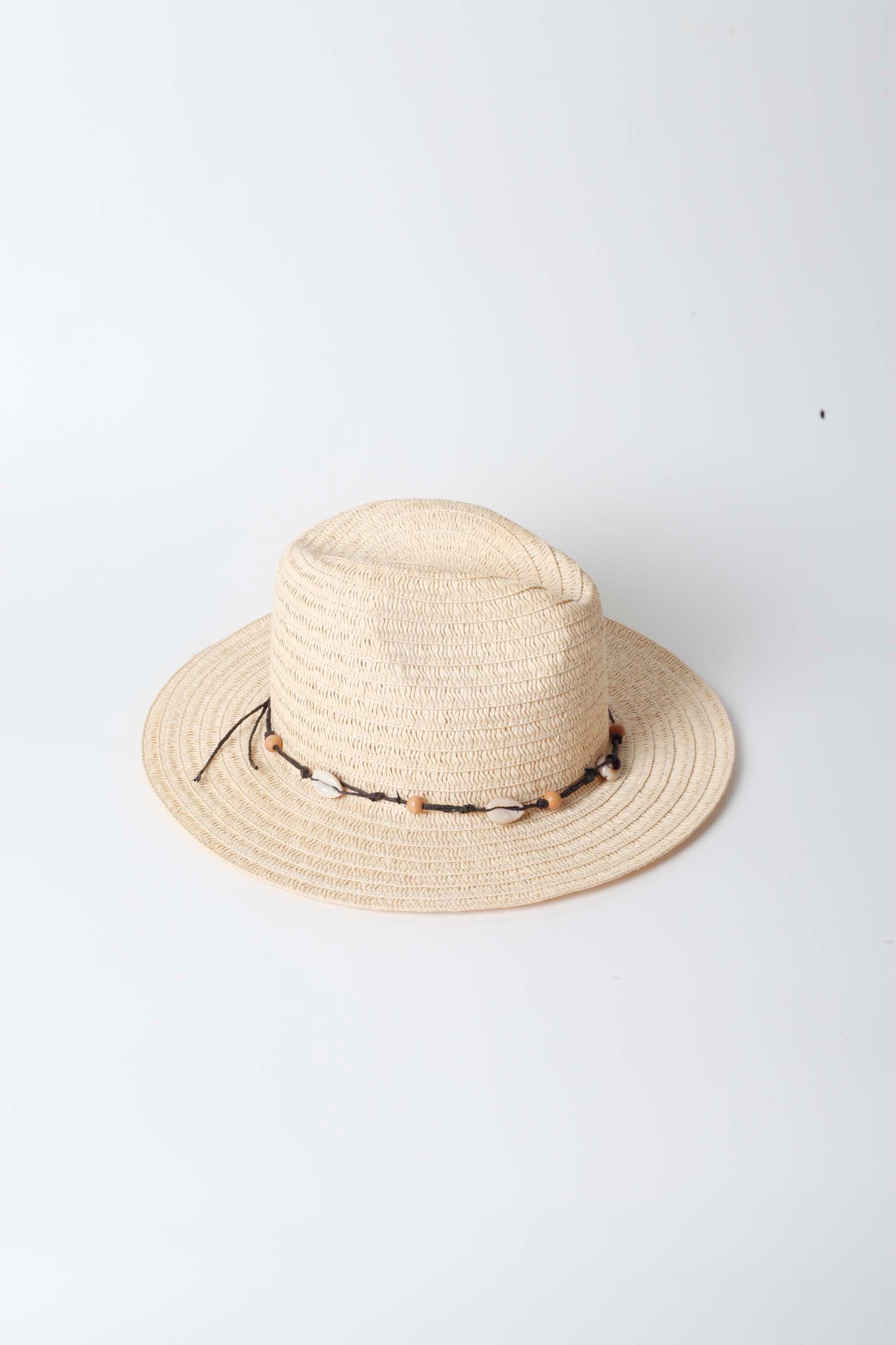 Straw Cowboy Hat with Shells