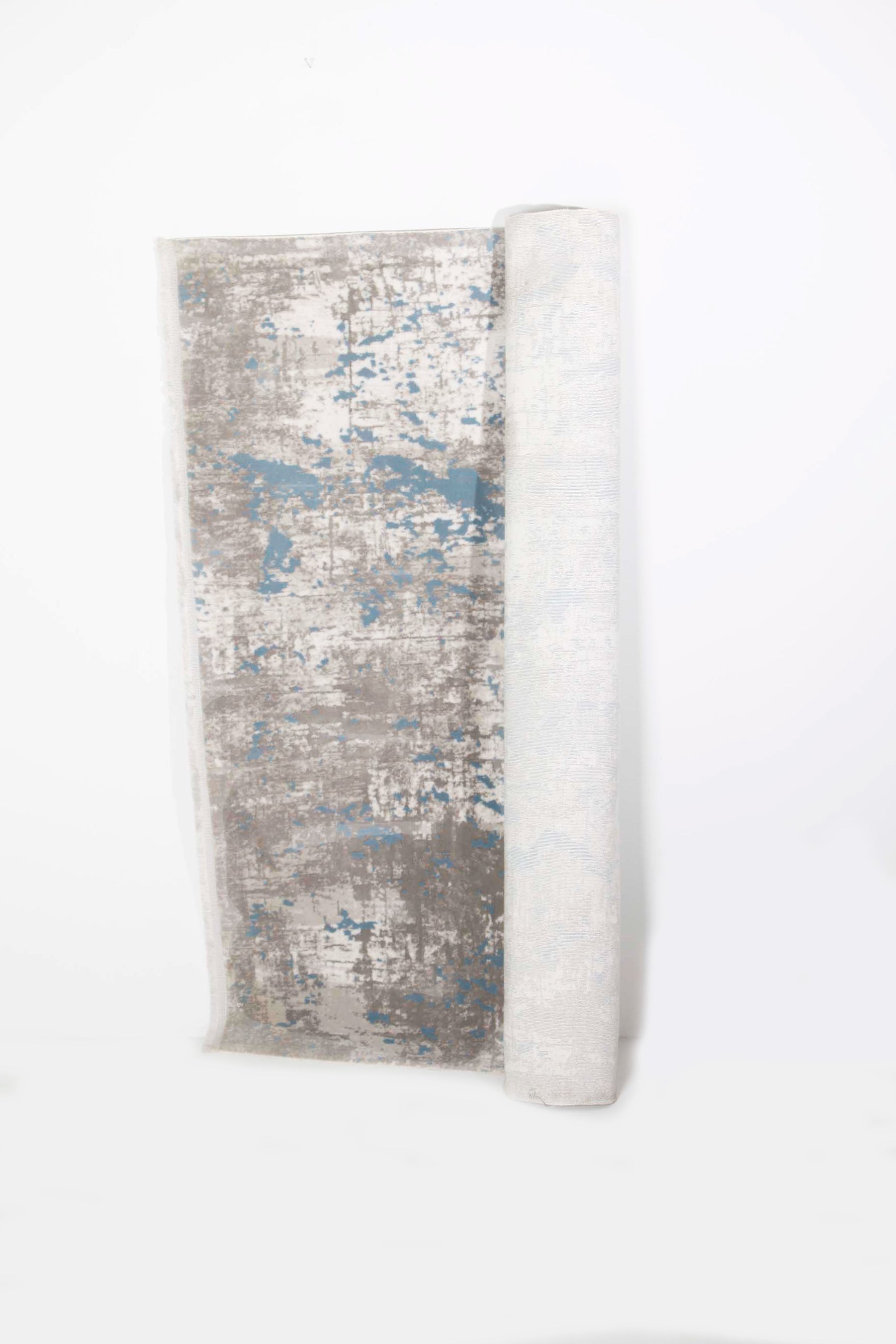 Grey & Blue Patterned Rug