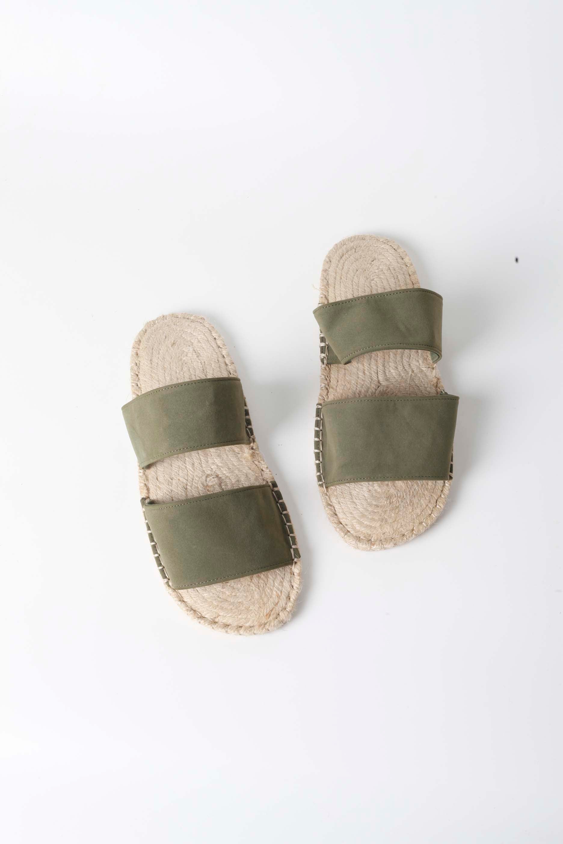 Mens Khaki Green Sandals