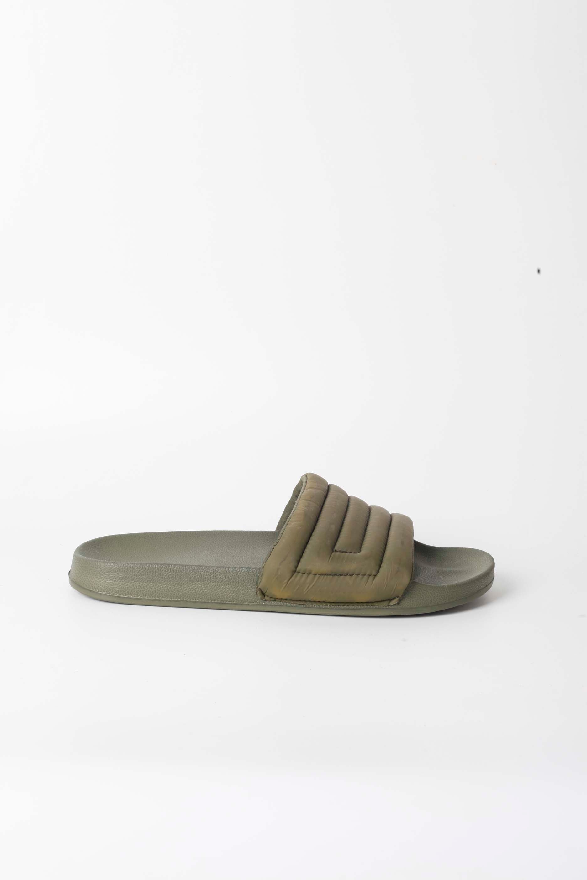 Mens Khaki Green Sliders