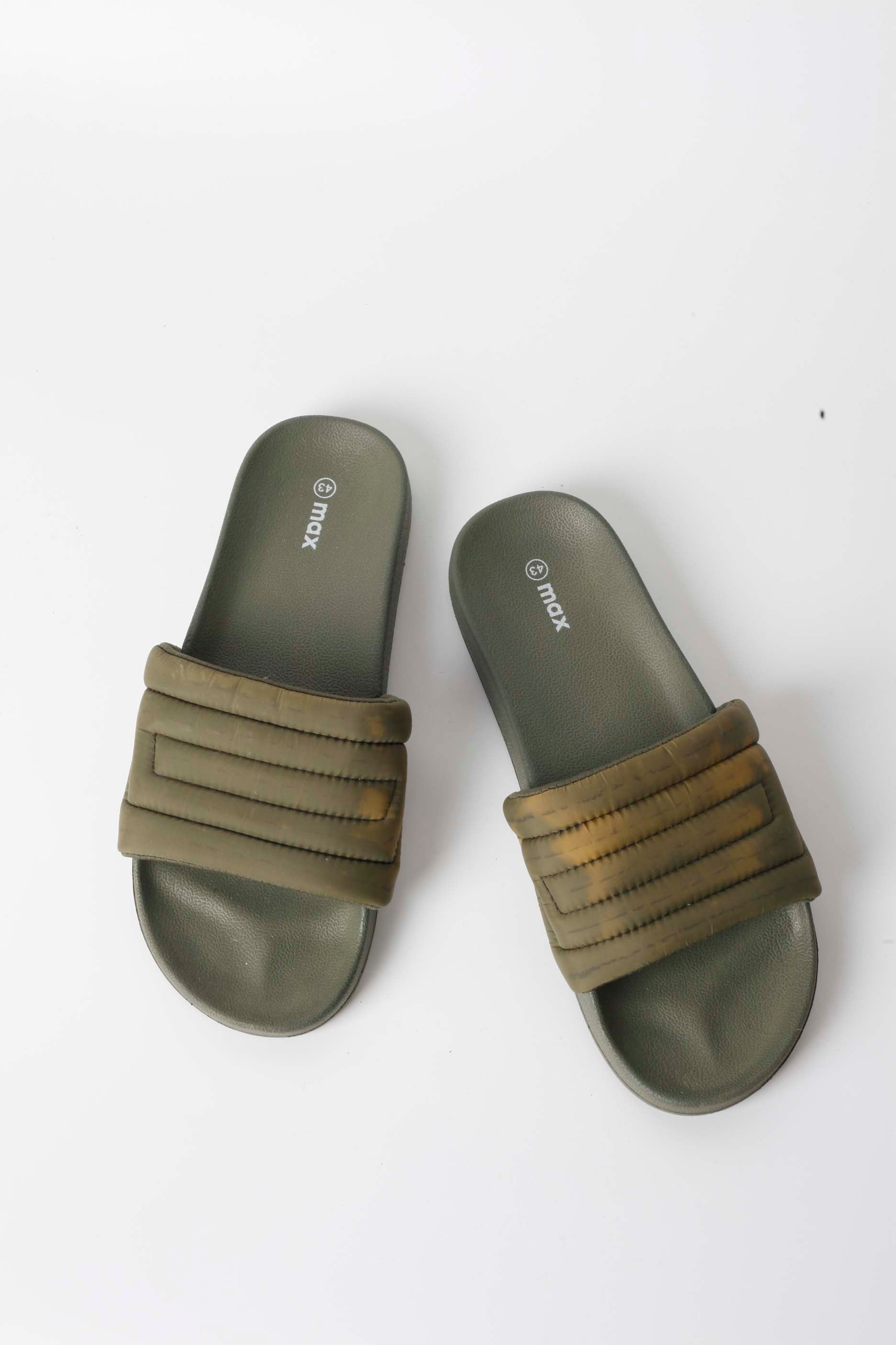 Mens Khaki Green Sliders