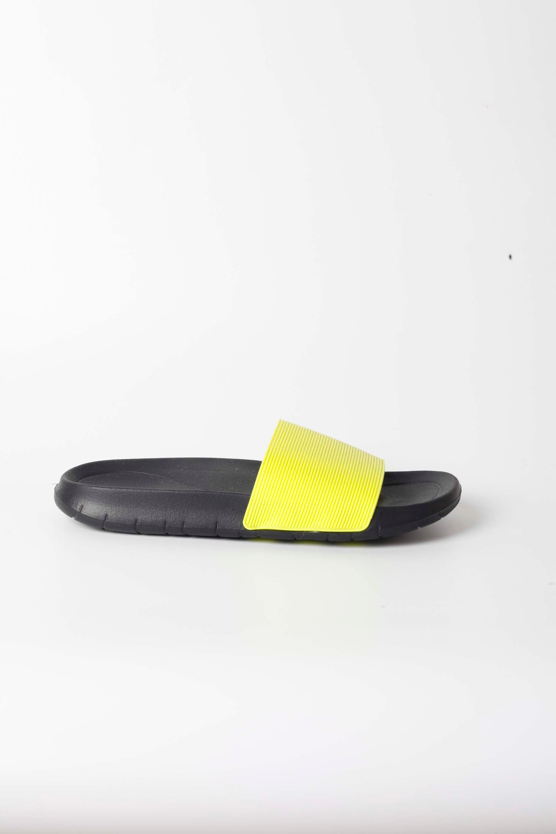 Mens Neon Yellow Sliders