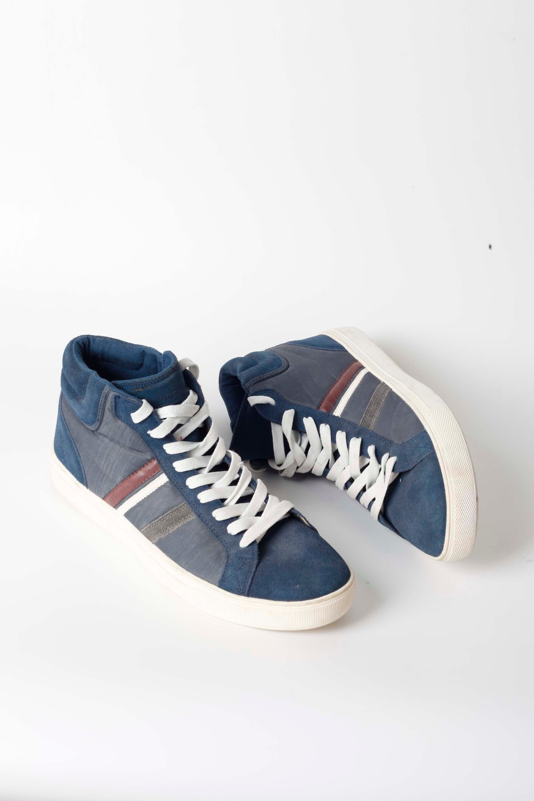 Mens Blue Hi-Top Sneakers
