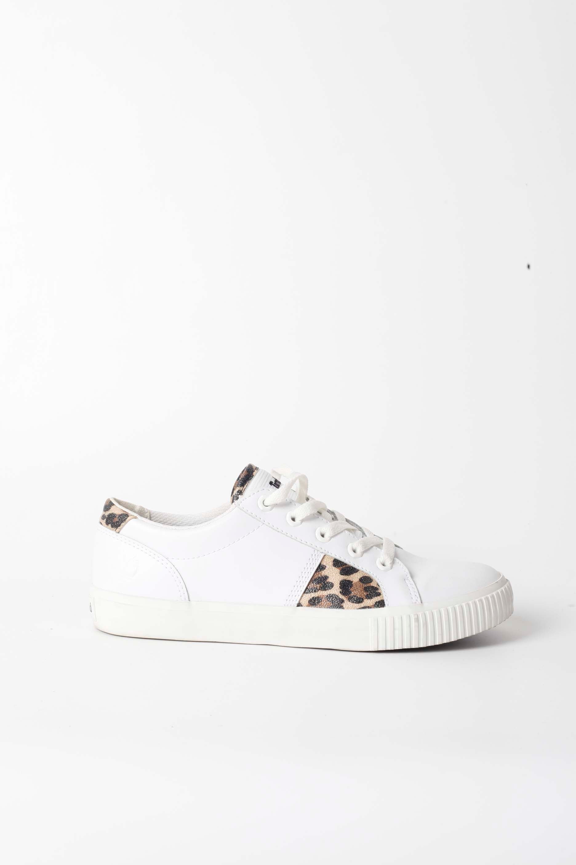 White Sneakers With Leopard Print