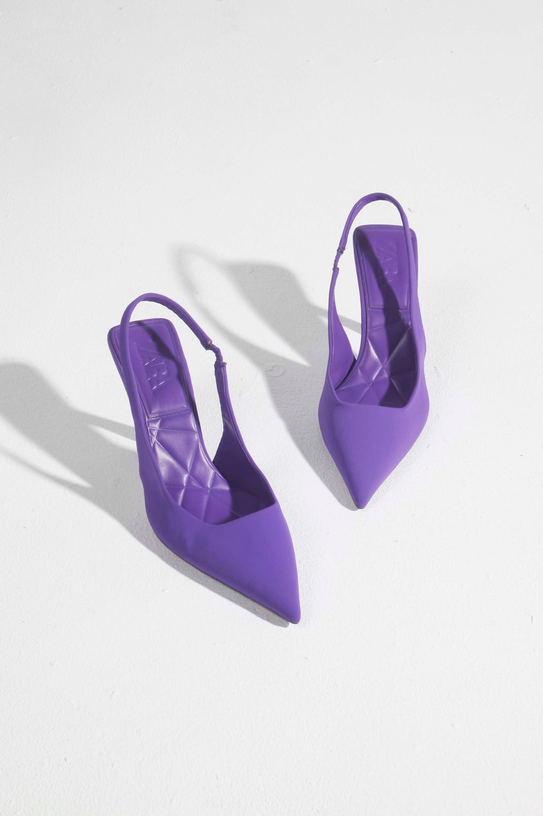 Purple Slingback Point Heels
