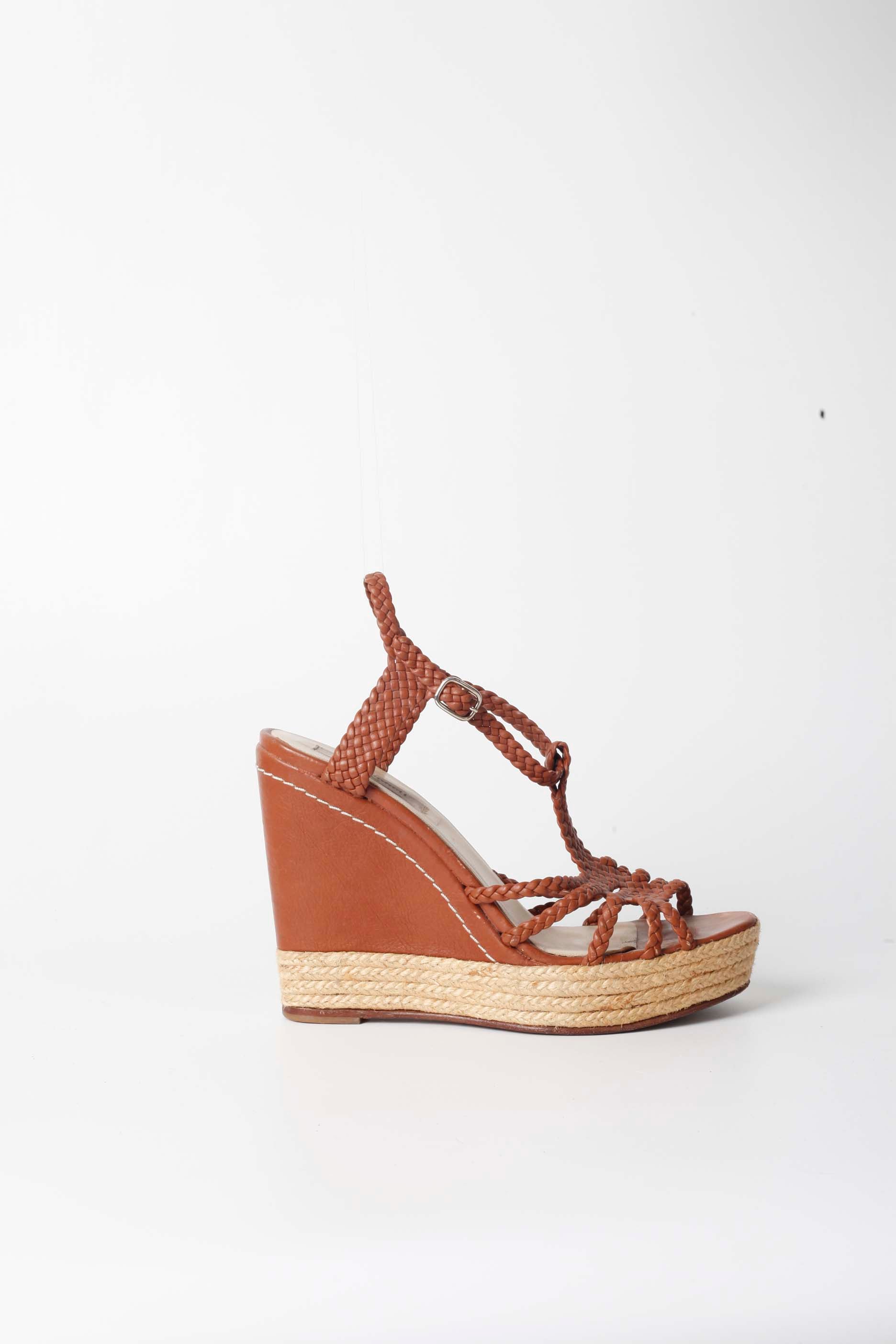 Brown Leather Wedges